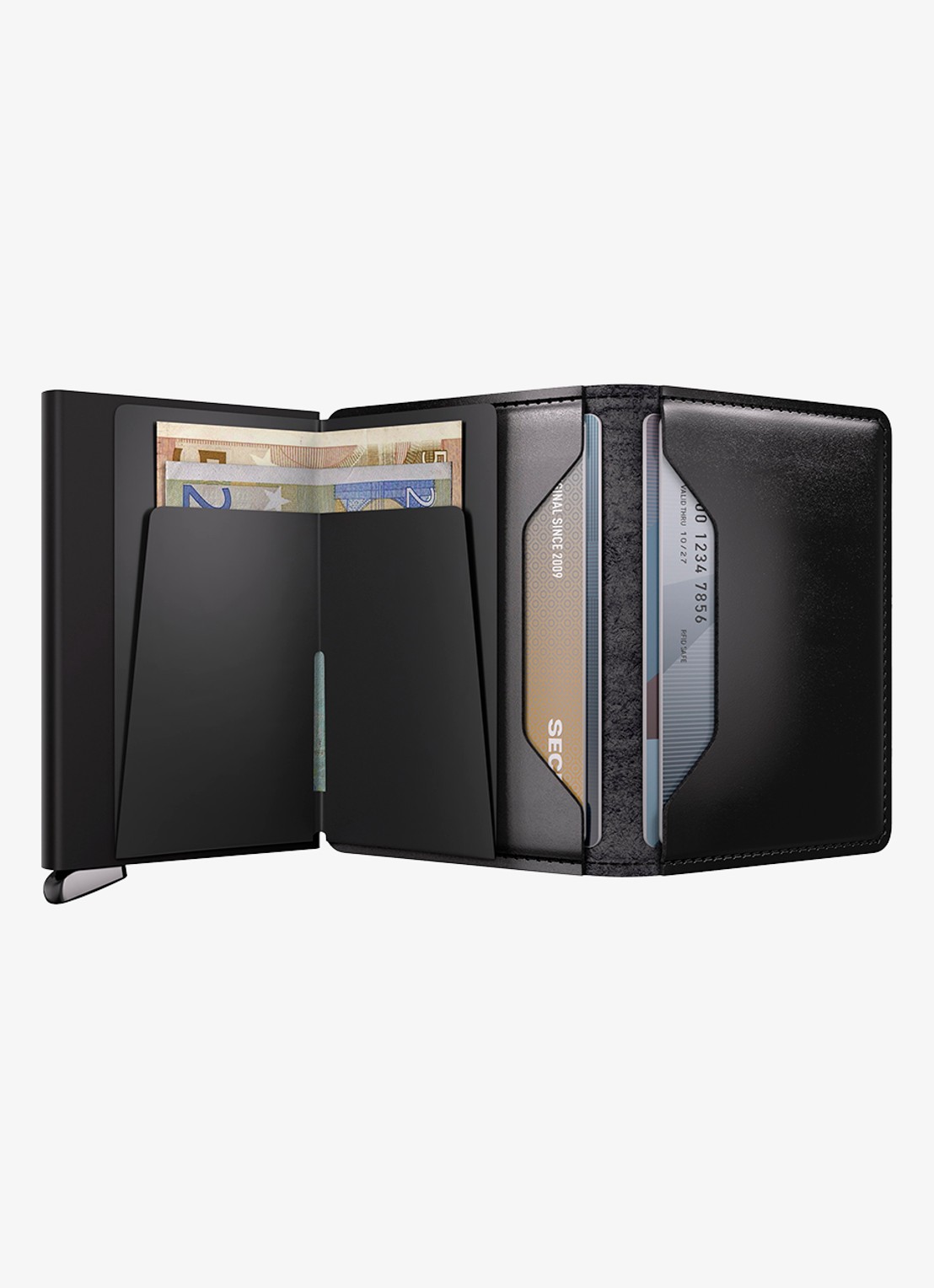 Secrid Slimwallet+ pasjeshouder van leer - detail 5 zwart