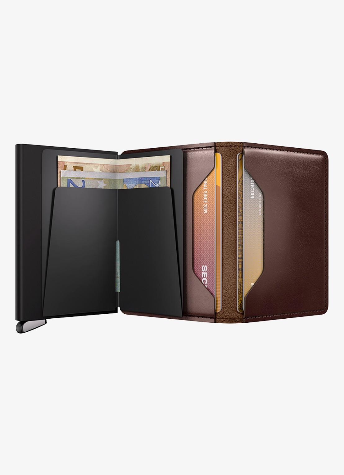 Secrid Slimwallet+ pasjeshouder van leer - detail 5 donkerbruin