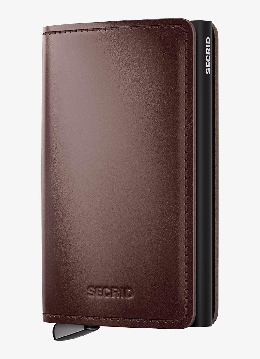 Secrid Slimwallet+ pasjeshouder van leer - voorkant 3 donkerbruin