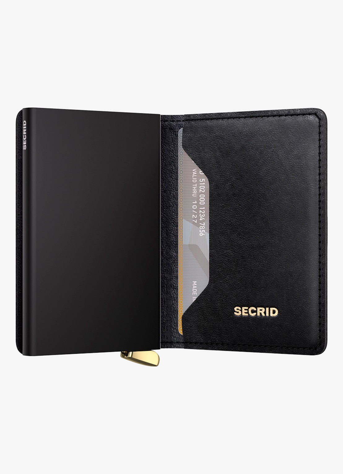Secrid Slimwallet+ pasjeshouder van leer - detail 3 zwart