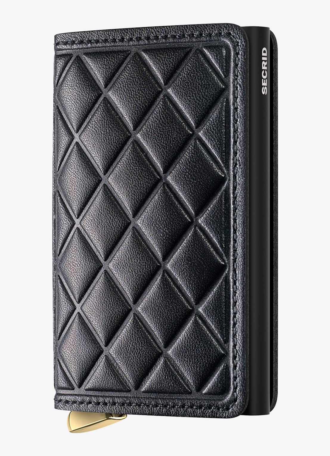 Secrid Slimwallet+ pasjeshouder van leer - voorkant 2 zwart