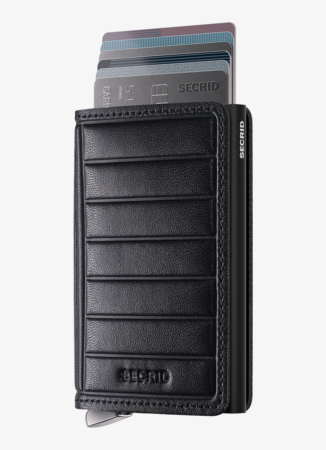Secrid Slimwallet+ pasjeshouder van leer - voorkant zwart