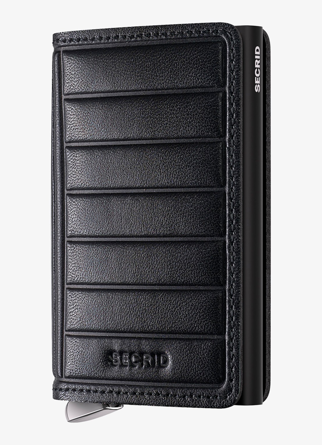 Secrid Slimwallet+ pasjeshouder van leer - voorkant 2 zwart
