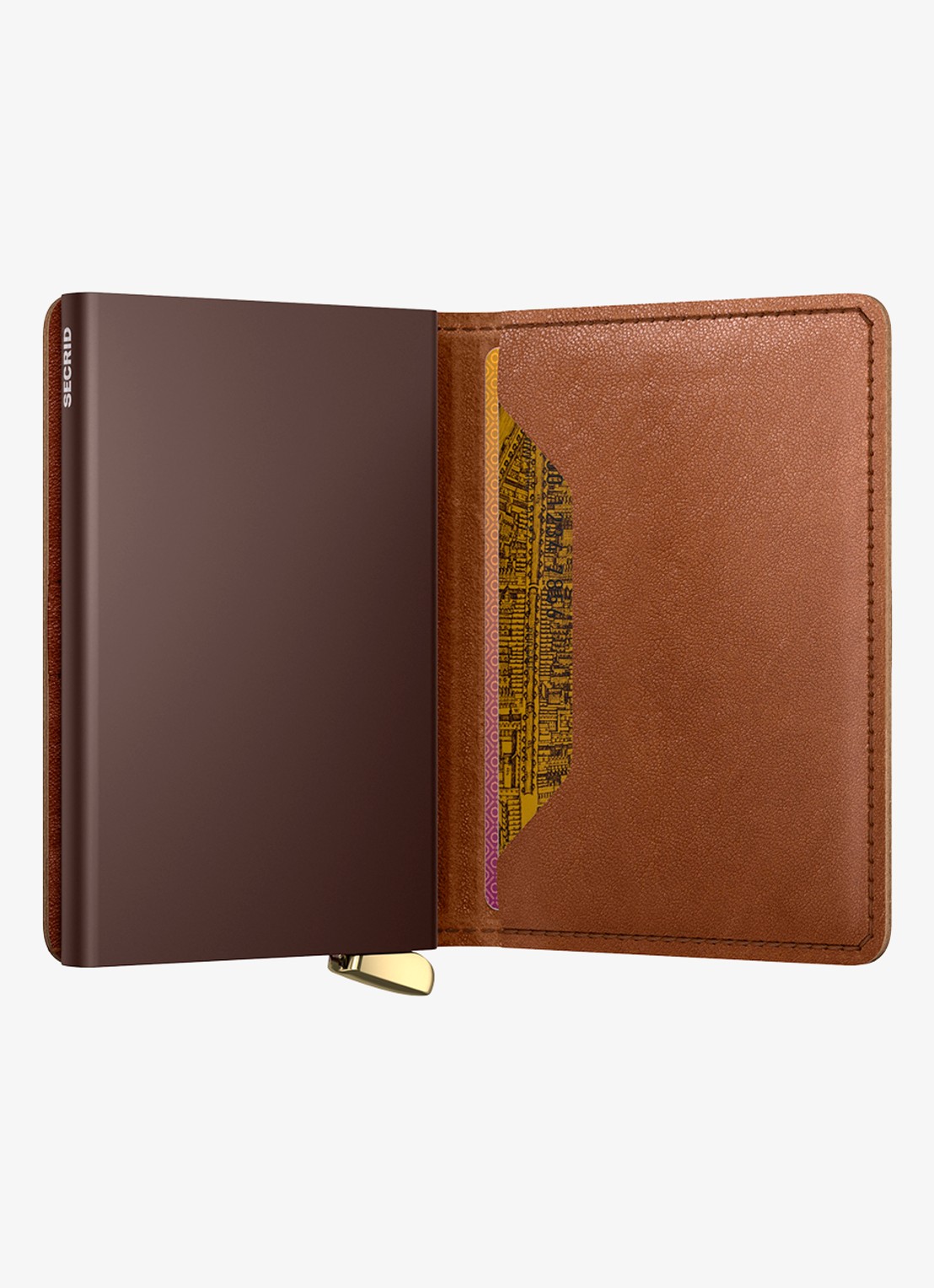 Secrid Slimwallet+ pasjeshouder van leer - detail 4 cognac