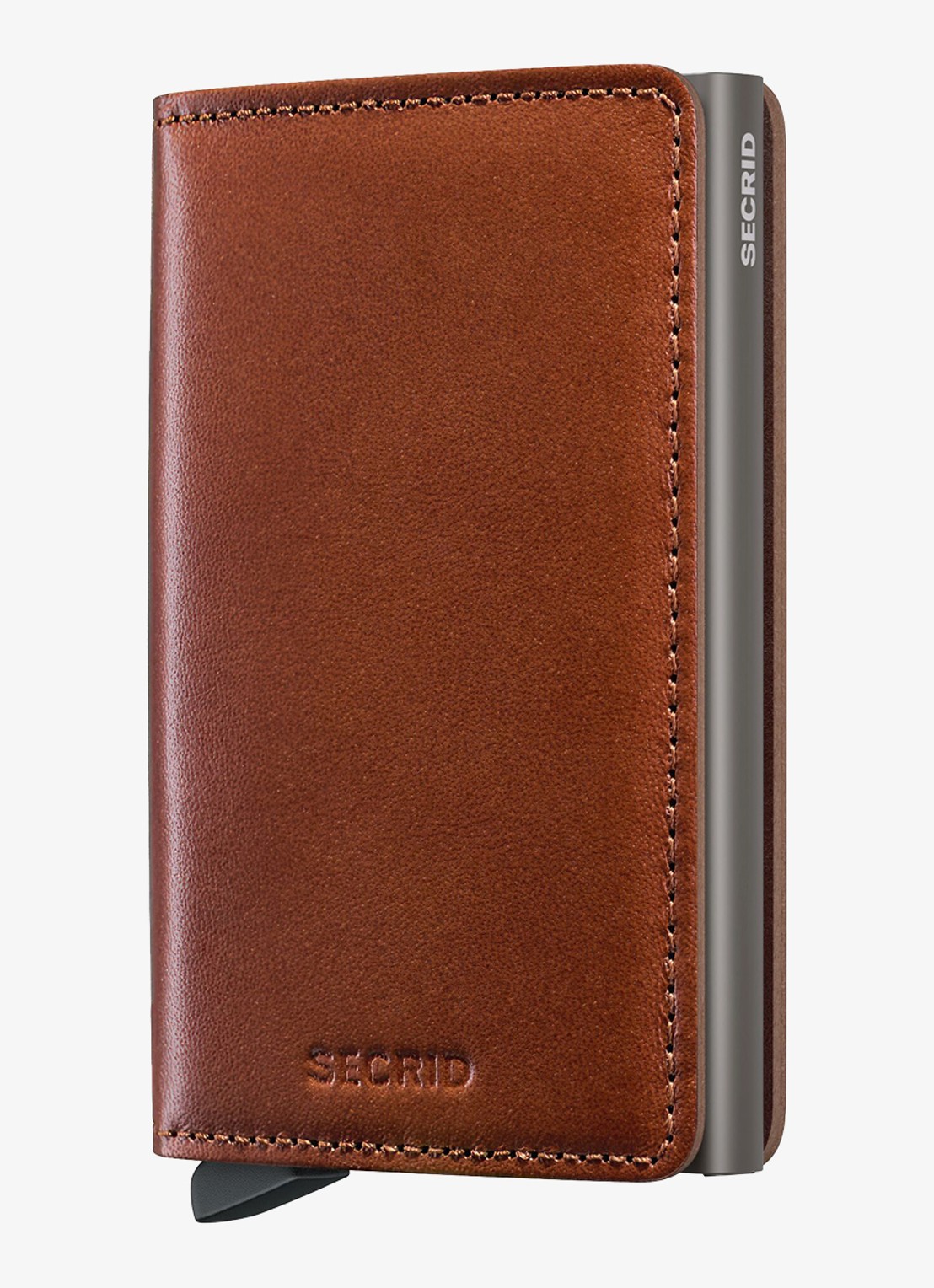 Secrid Slimwallet pasjeshouder van leer - voorkant 2 kastanjebruin