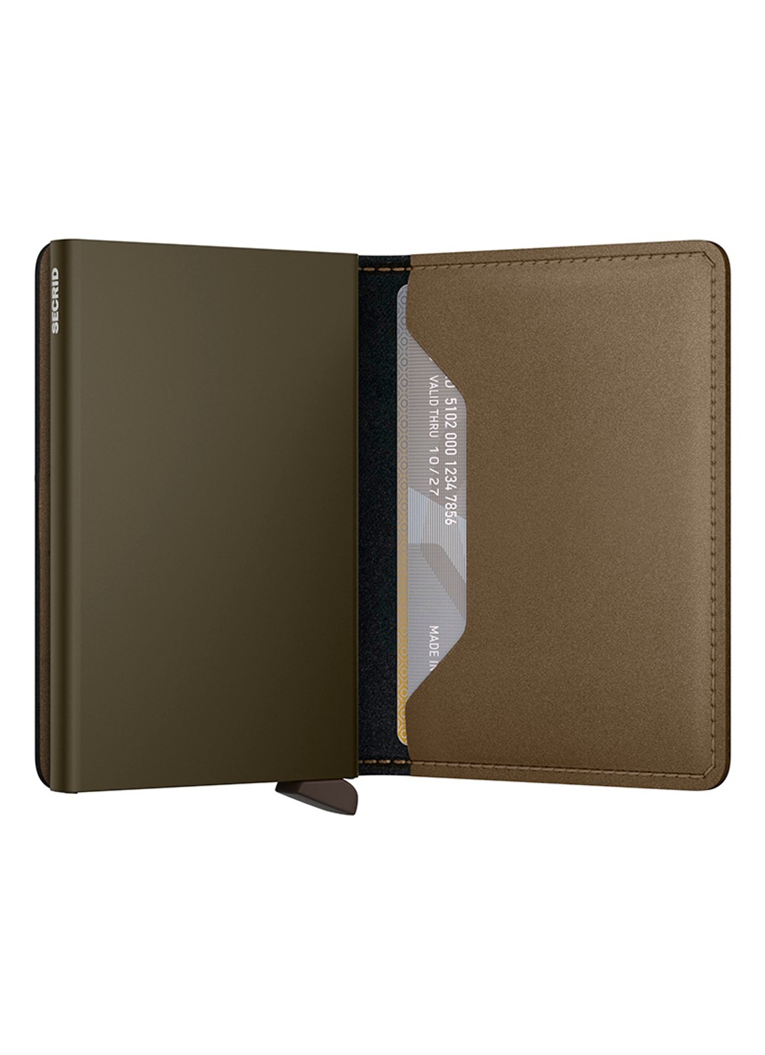 Secrid Slimwallet pasjeshouder van leer - detail brons
