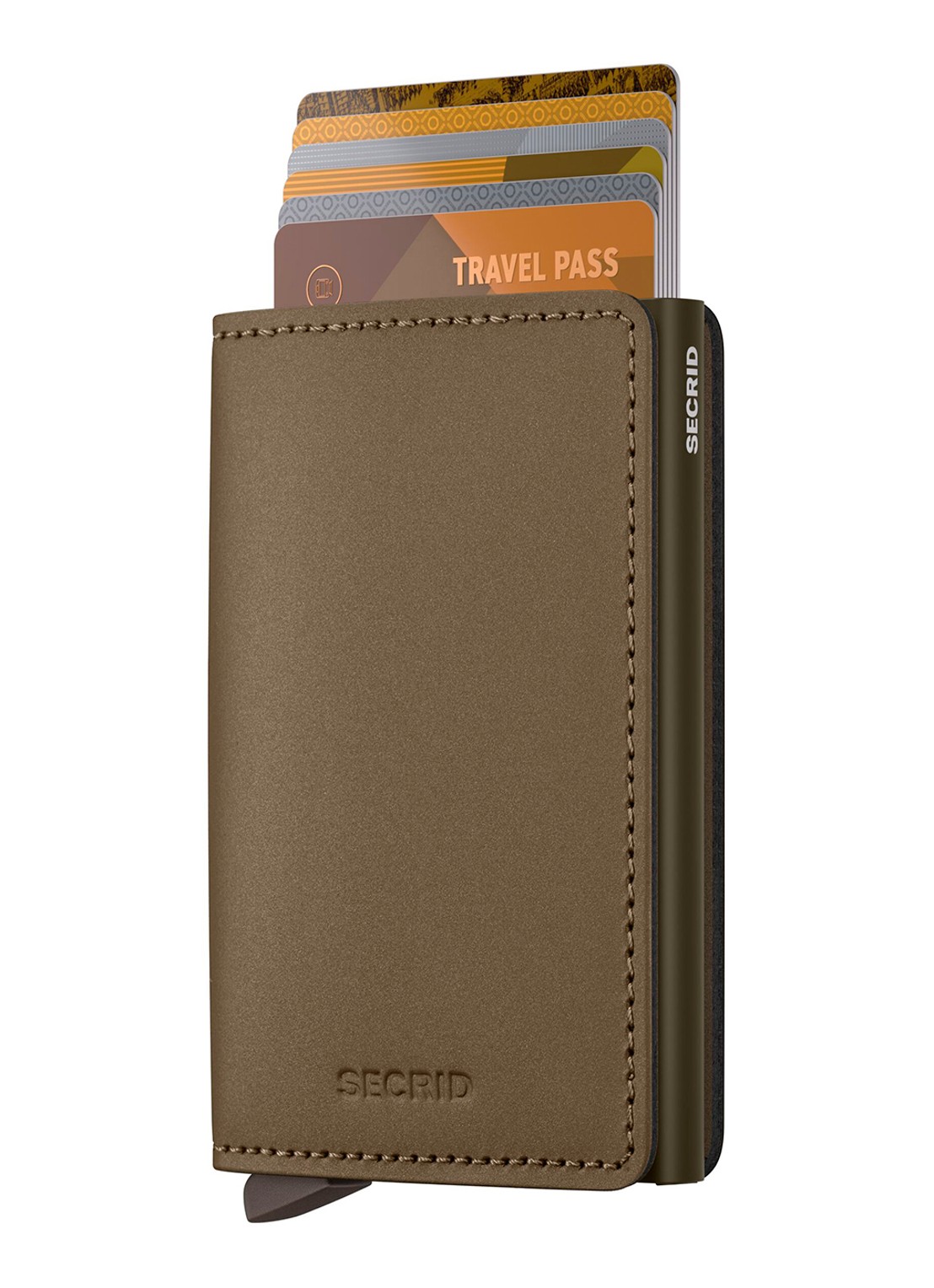 Secrid Slimwallet pasjeshouder van leer - voorkant 3 brons