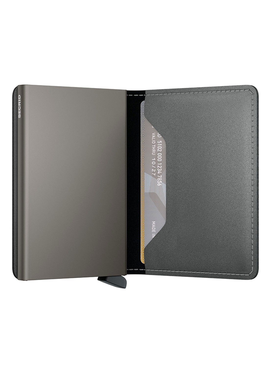 Secrid Slimwallet pasjeshouder van leer - detail 4 grijs