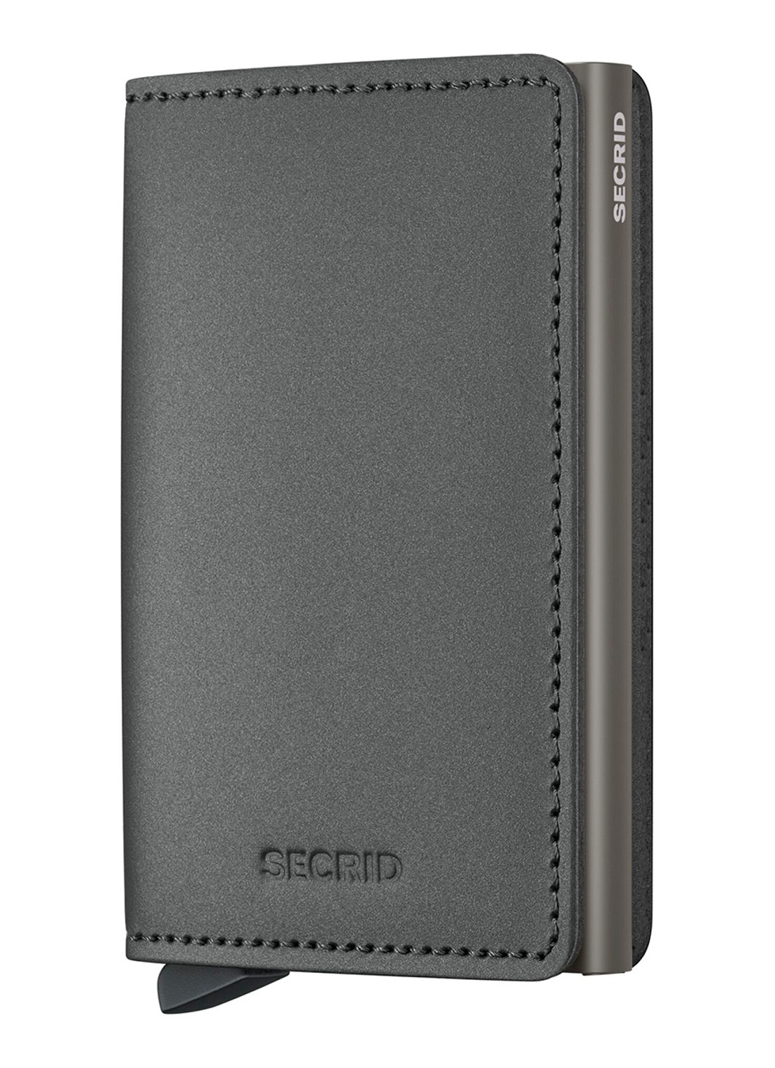 Secrid Slimwallet pasjeshouder van leer - voorkant 3 grijs