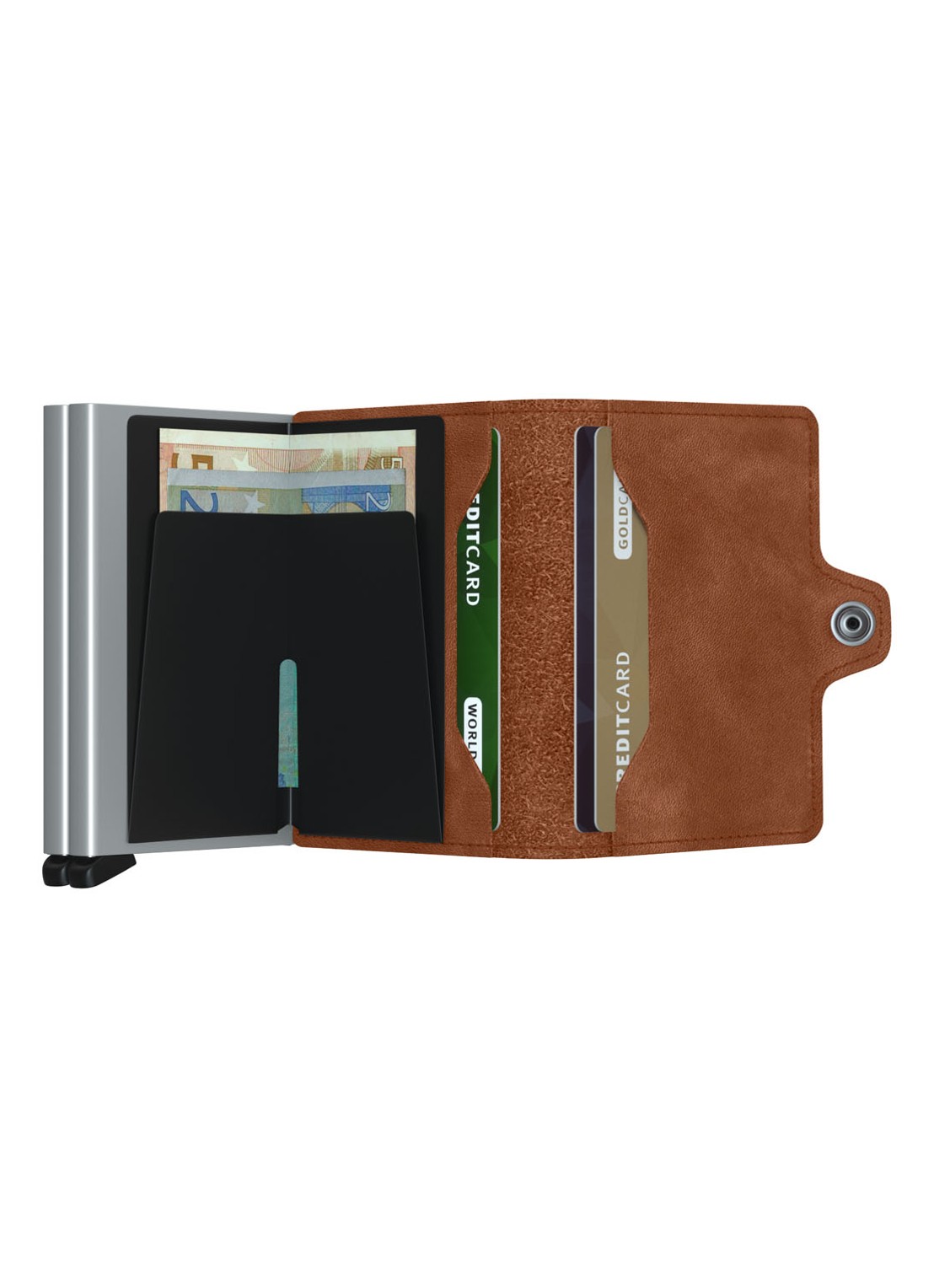 Secrid Twinwallet pasjeshouder van leer - detail bruin