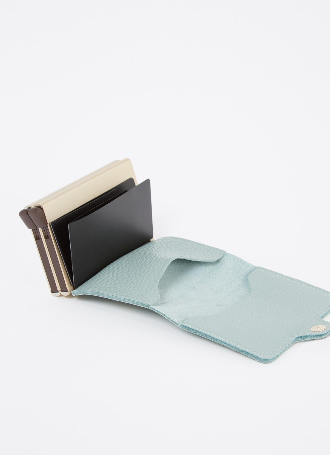 Secrid Twinwallet pasjeshouder van leer - voorkant 2 mint