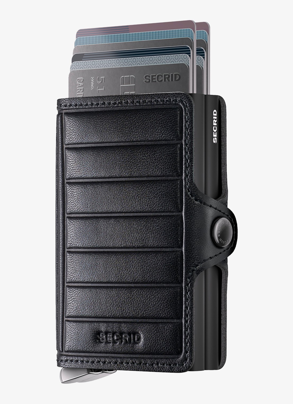 Secrid Twinwallet+ pasjeshouder van leer - voorkant 2 zwart
