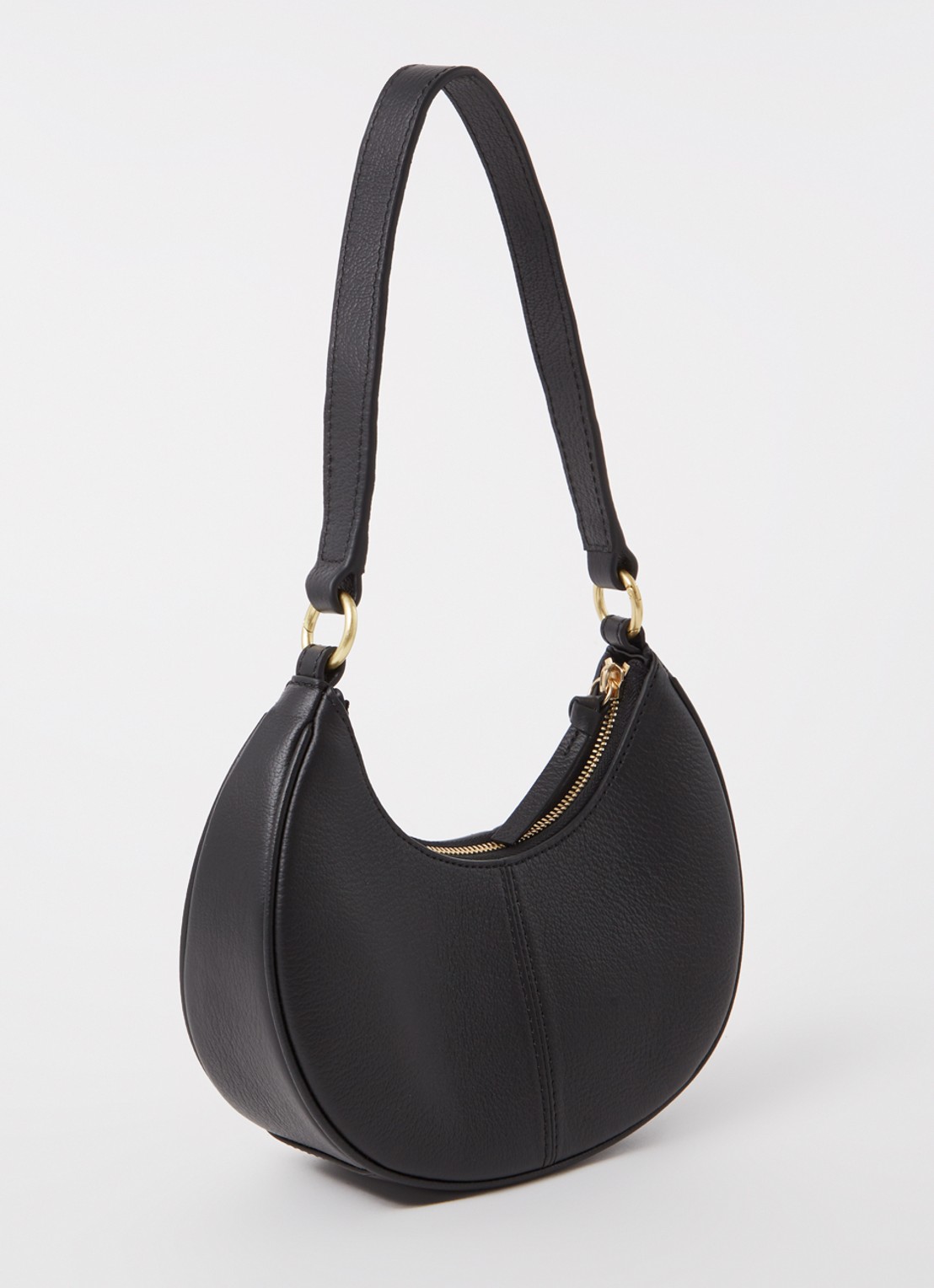 See By Chloé Hana Half Moon schoudertas van leer met suède details - achterkant 5 zwart