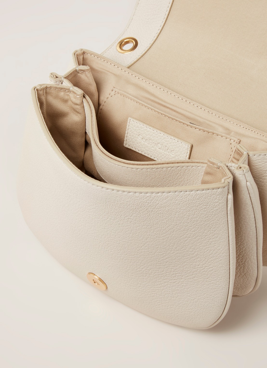 See By Chloé Hana Medium crossbodytas van leer - detail 3 creme