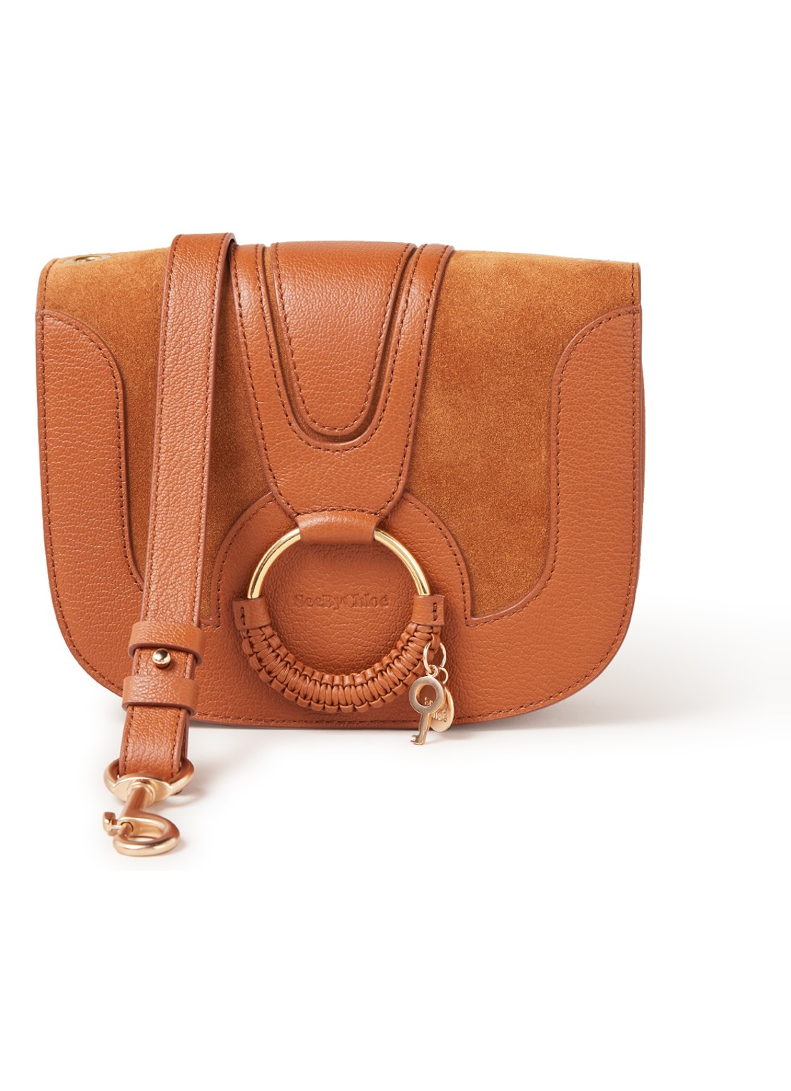 See By Chloé Hana Medium crossbodytas van leer - voorkant 3 cognac