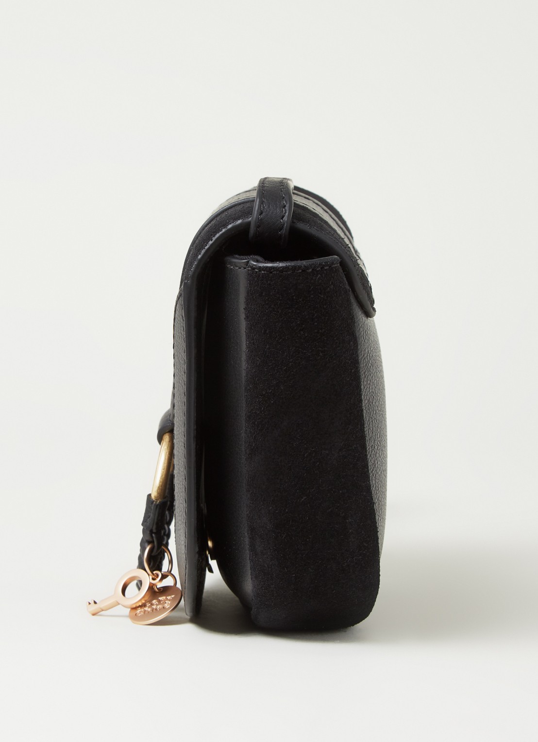 See By Chloé Hana Mini crossbodytas van leer en suède - detail 3 zwart