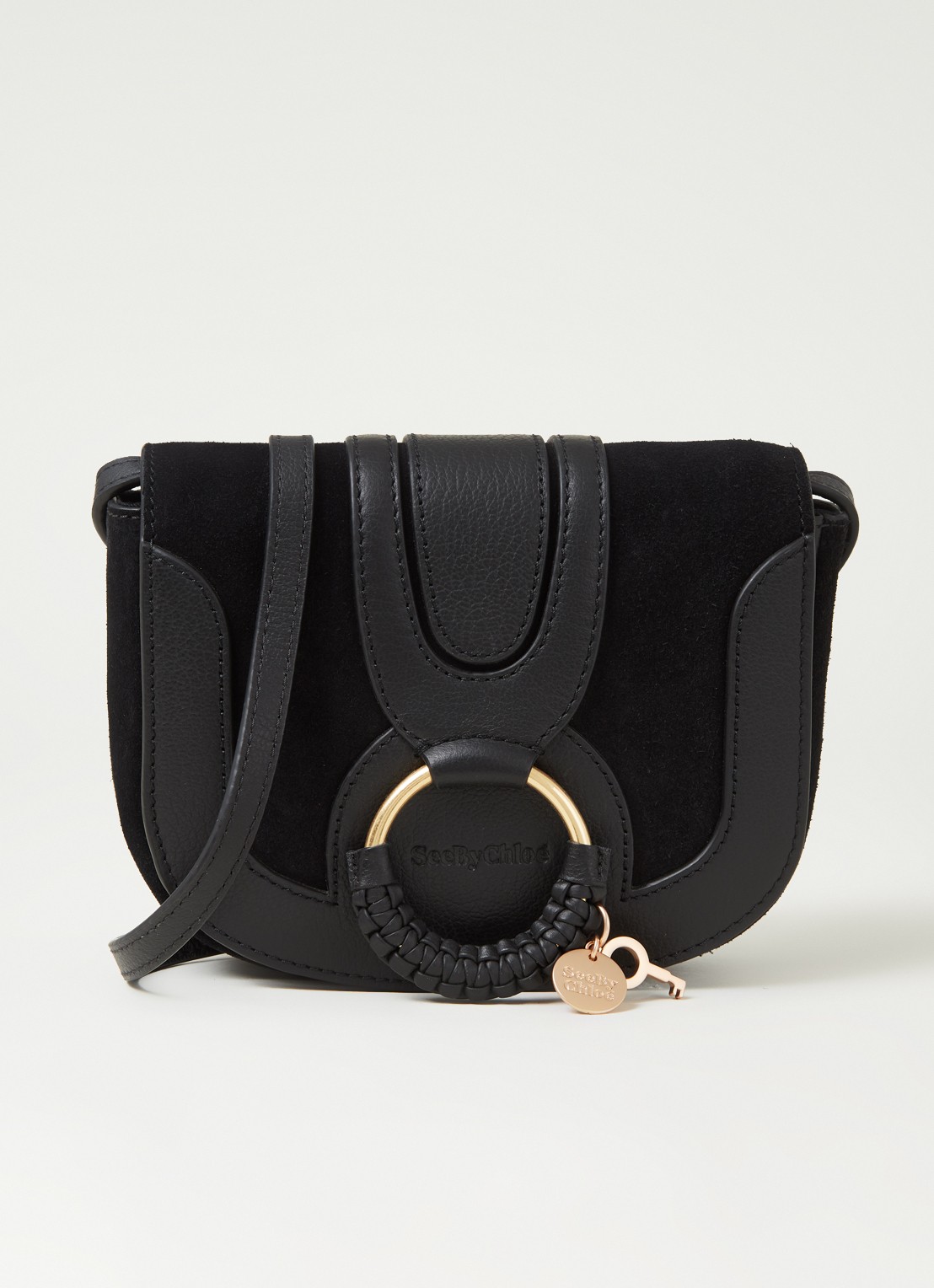 See By Chloé Hana Mini crossbodytas van leer en suède - voorkant 5 zwart