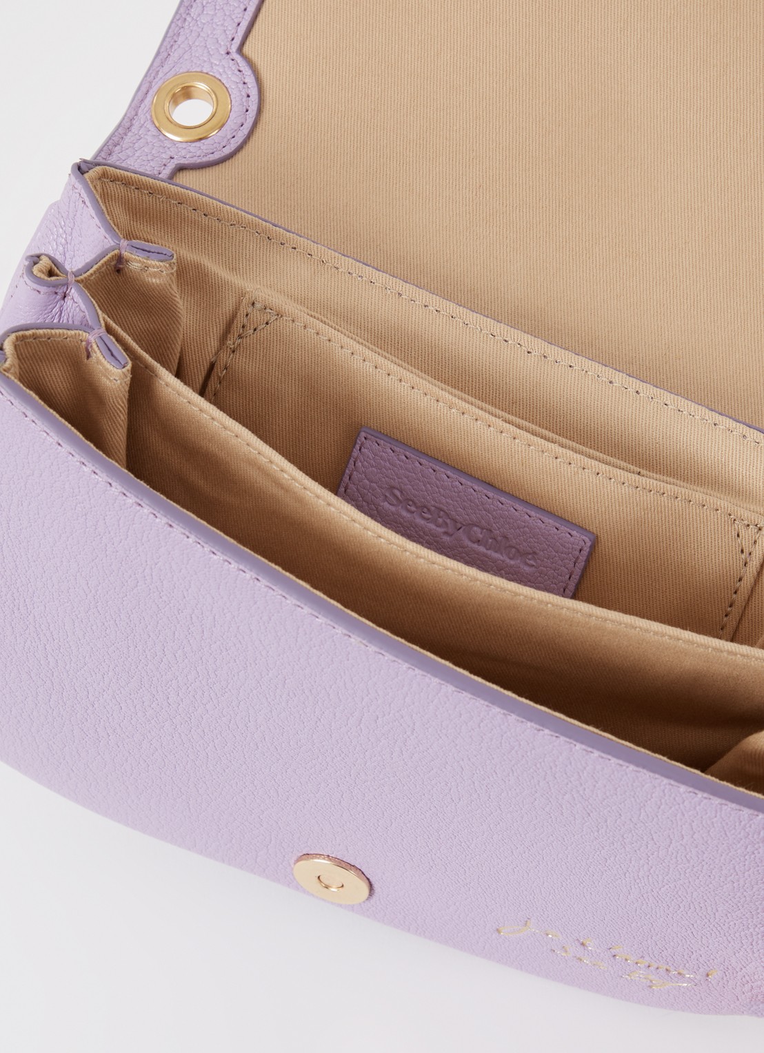 See By Chloé Hana Small crossbodytas van geitenleer  - detail 4 lila