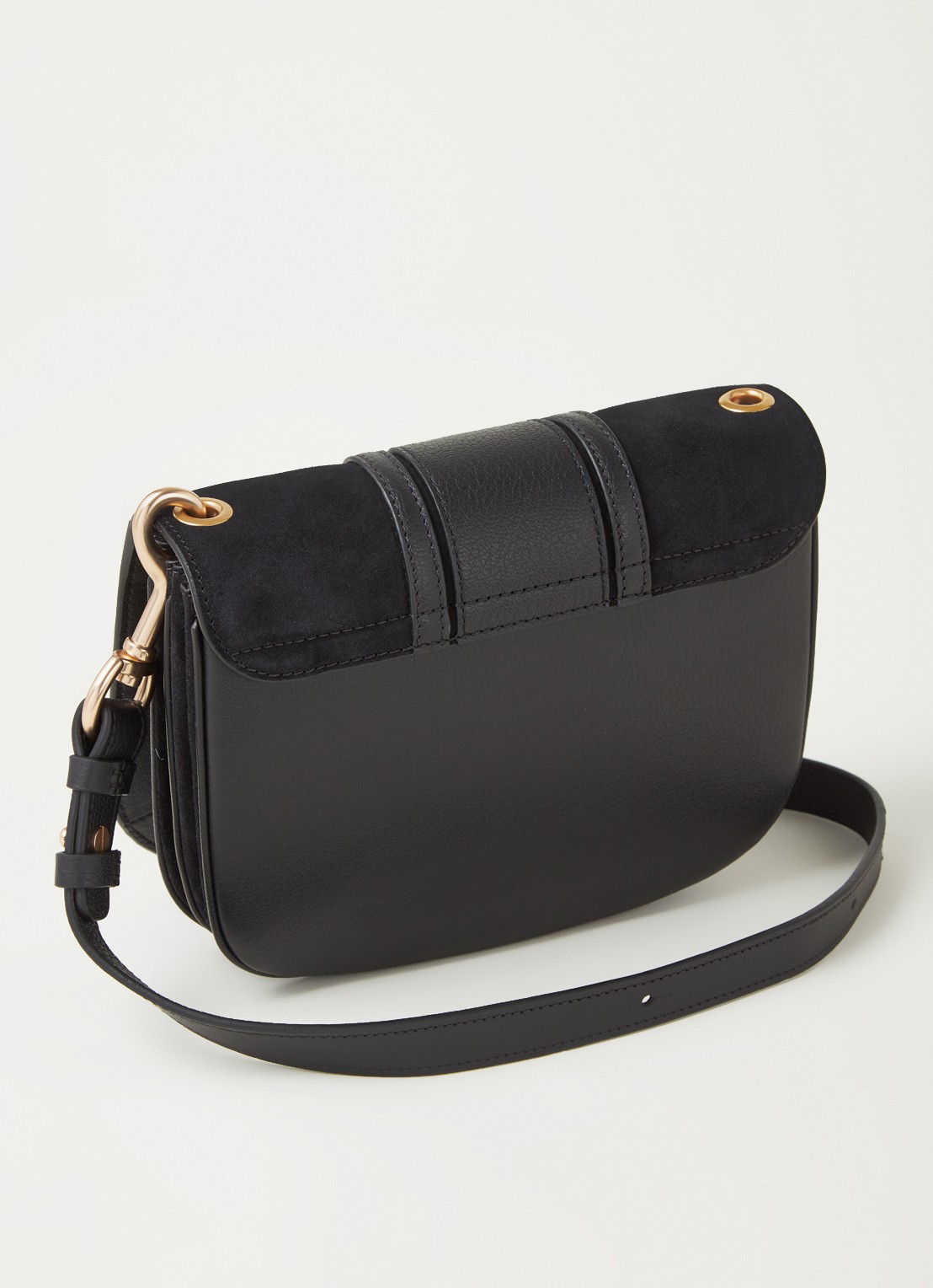 See By Chloé Hana Small crossbodytas van leer met suède details - achterkant 6 zwart