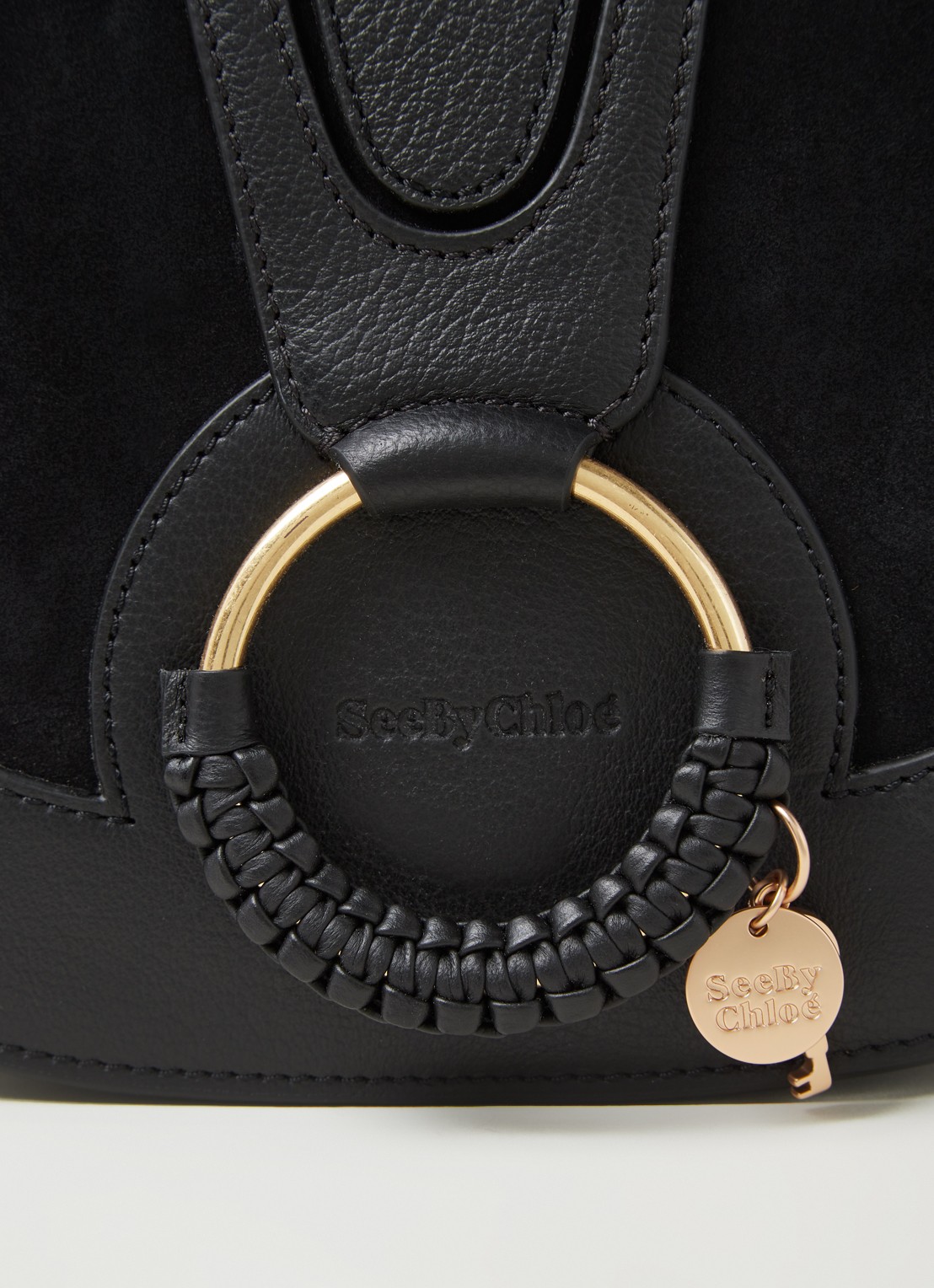 See By Chloé Hana Small crossbodytas van leer met suède details - detail 5 zwart