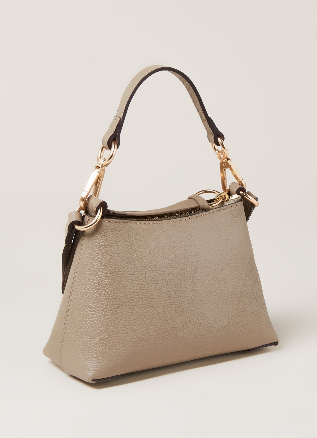 See By Chloé Joan Mini crossbodytas van leer met suède details - detail grijs
