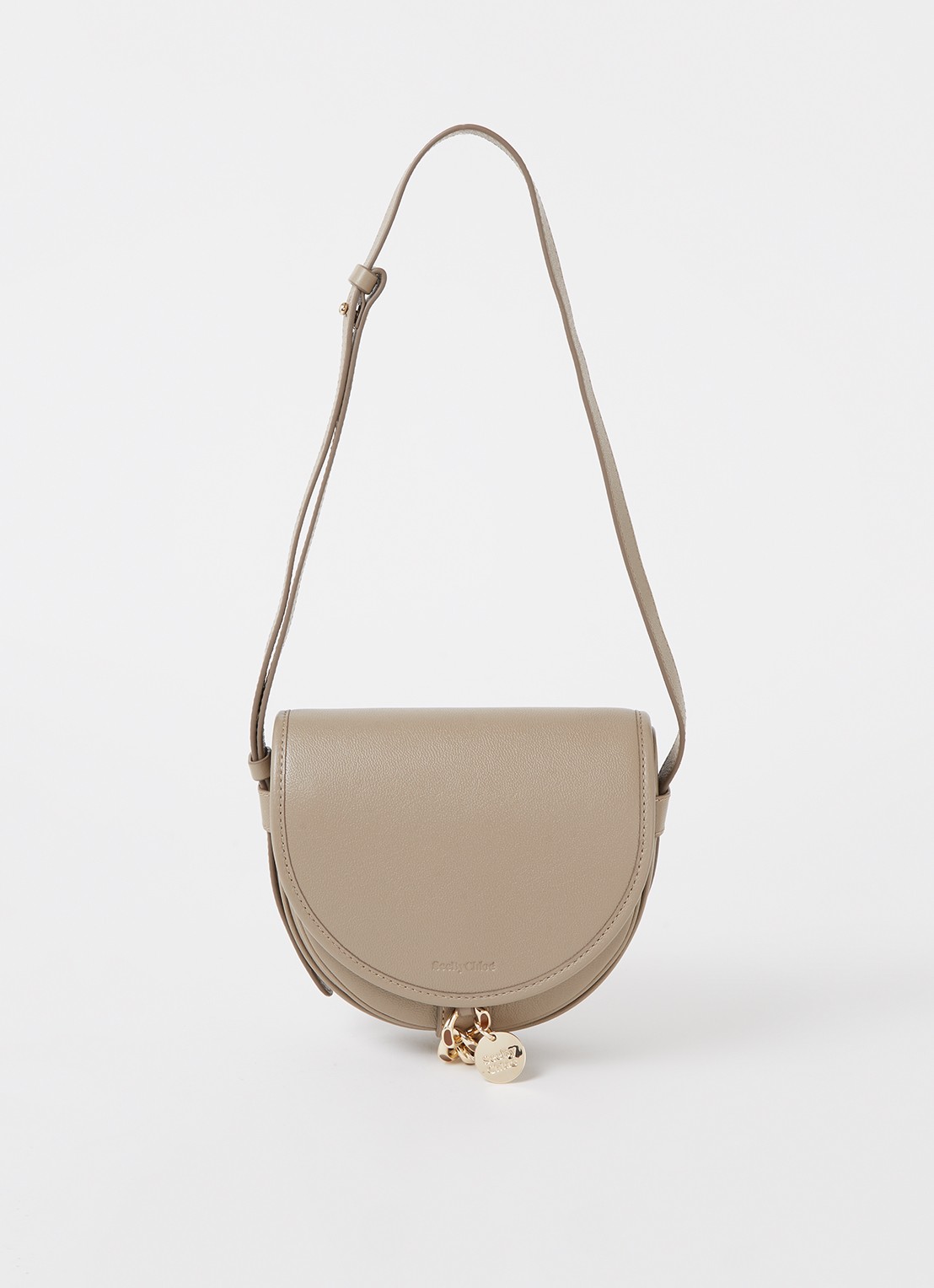 See By Chloé Mara crossbodytas van leer - voorkant 2 taupe
