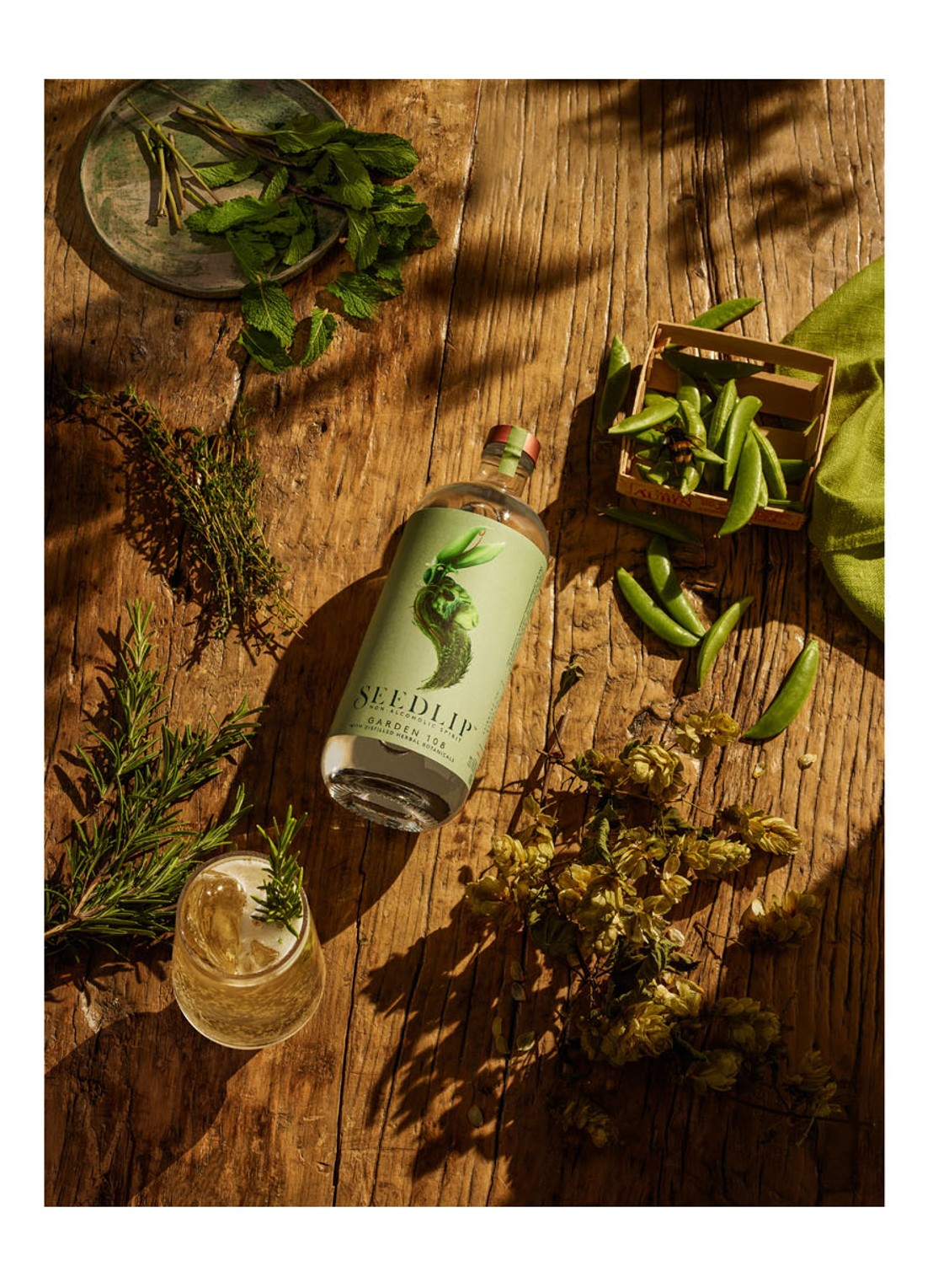 Seedlip Garden 108 gin alcoholvrij 700 ml - voorkant 2 transparant