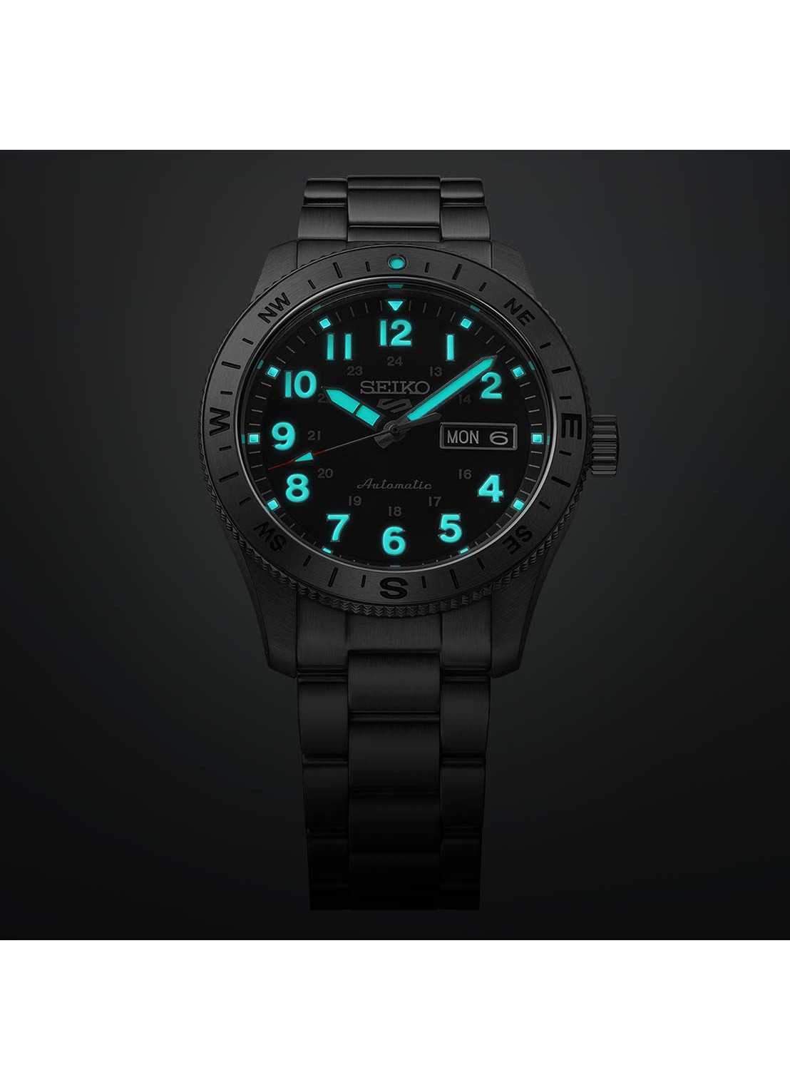 Seiko 5 Sports Field horloge HDB006K1 - detail 3 zilver