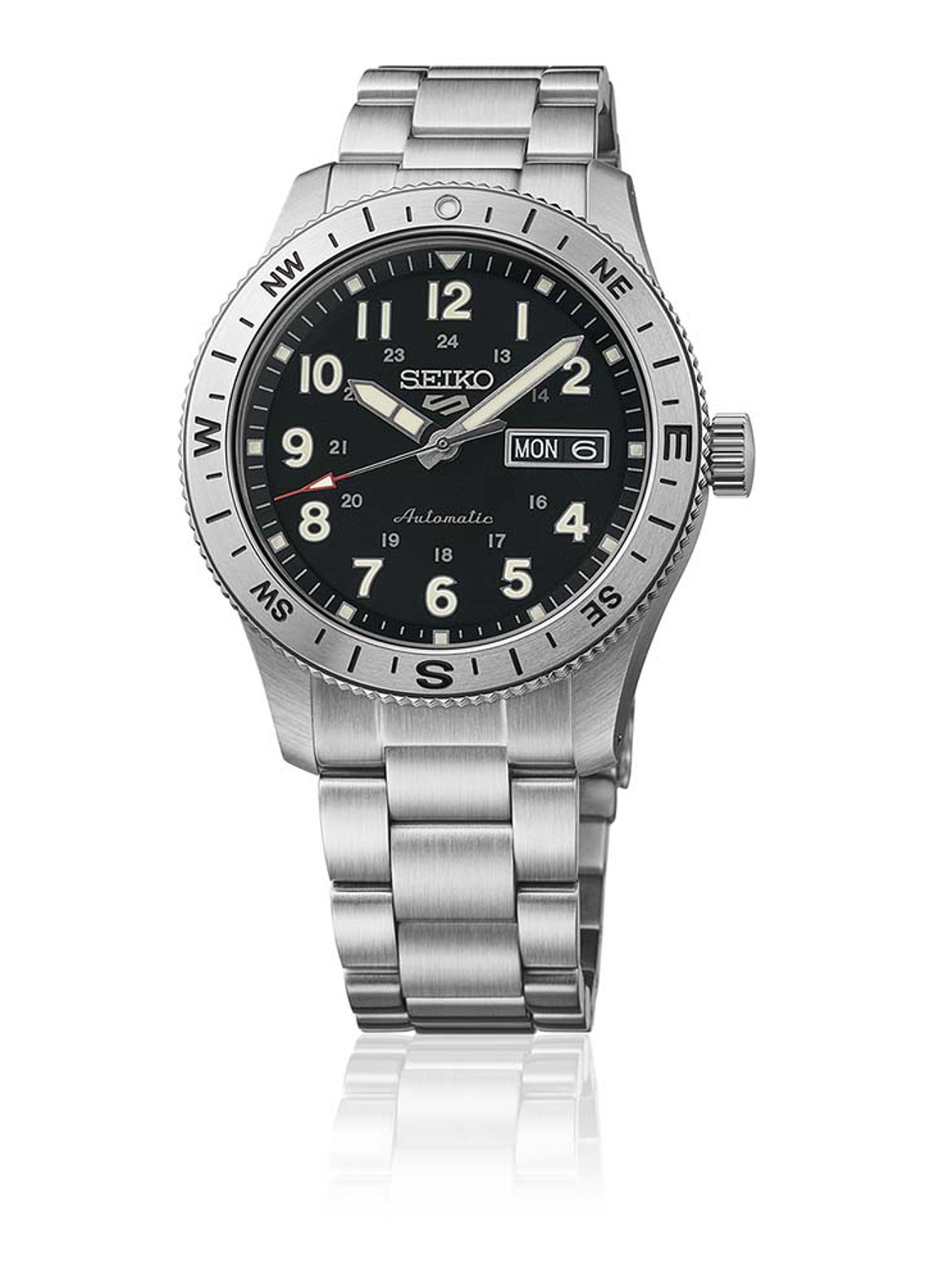 Seiko 5 Sports Field horloge HDB006K1 - detail 4 zilver