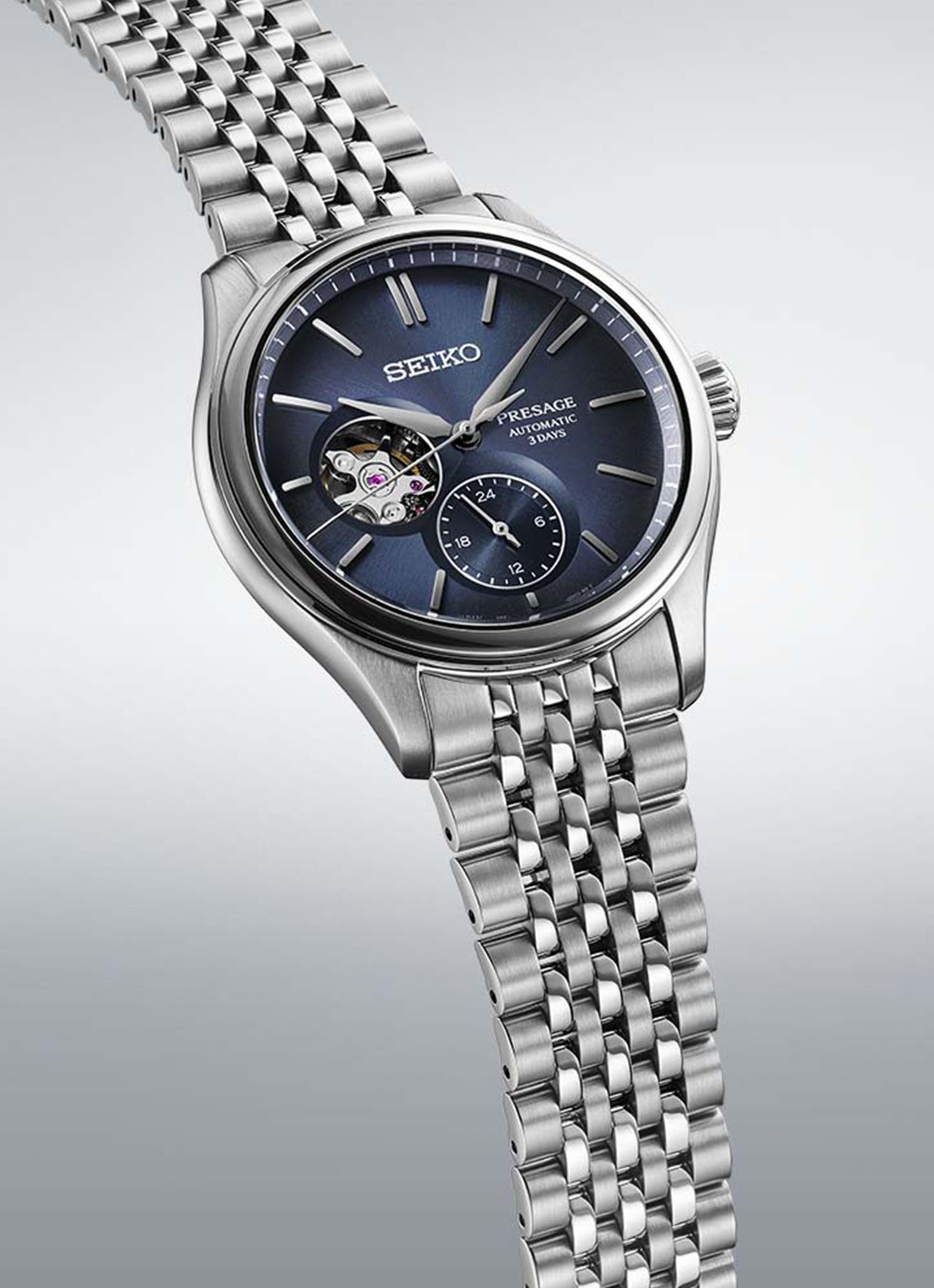 Seiko Presage Classic horloge SPB527J1 - detail 2 zilver