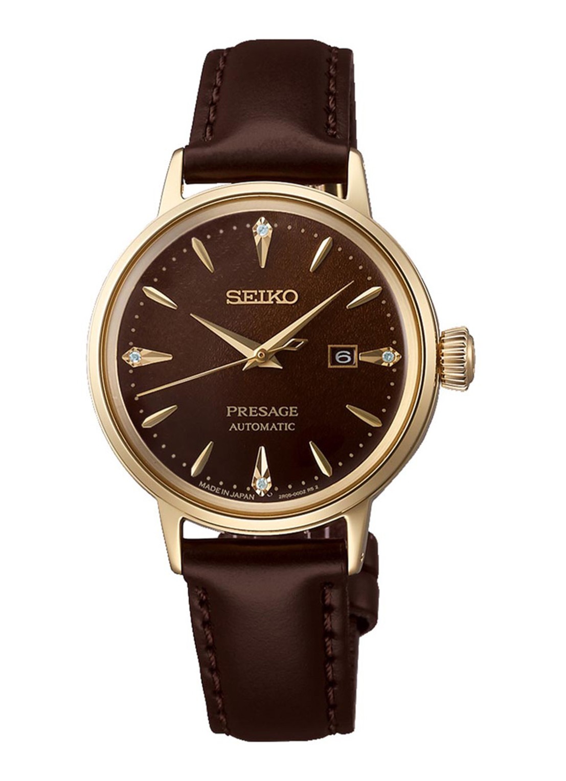 Seiko Presage Cocktail horloge SRE020J1 - voorkant goud