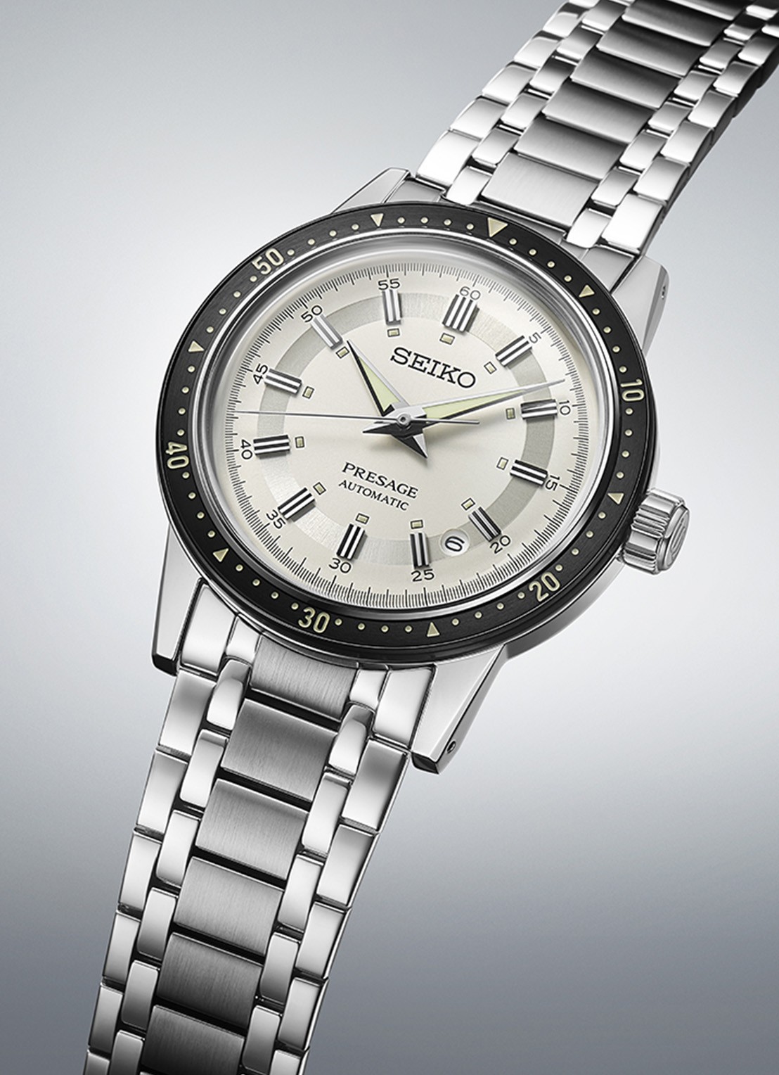 Seiko Presage horloge SRPK61J1 - detail zilver