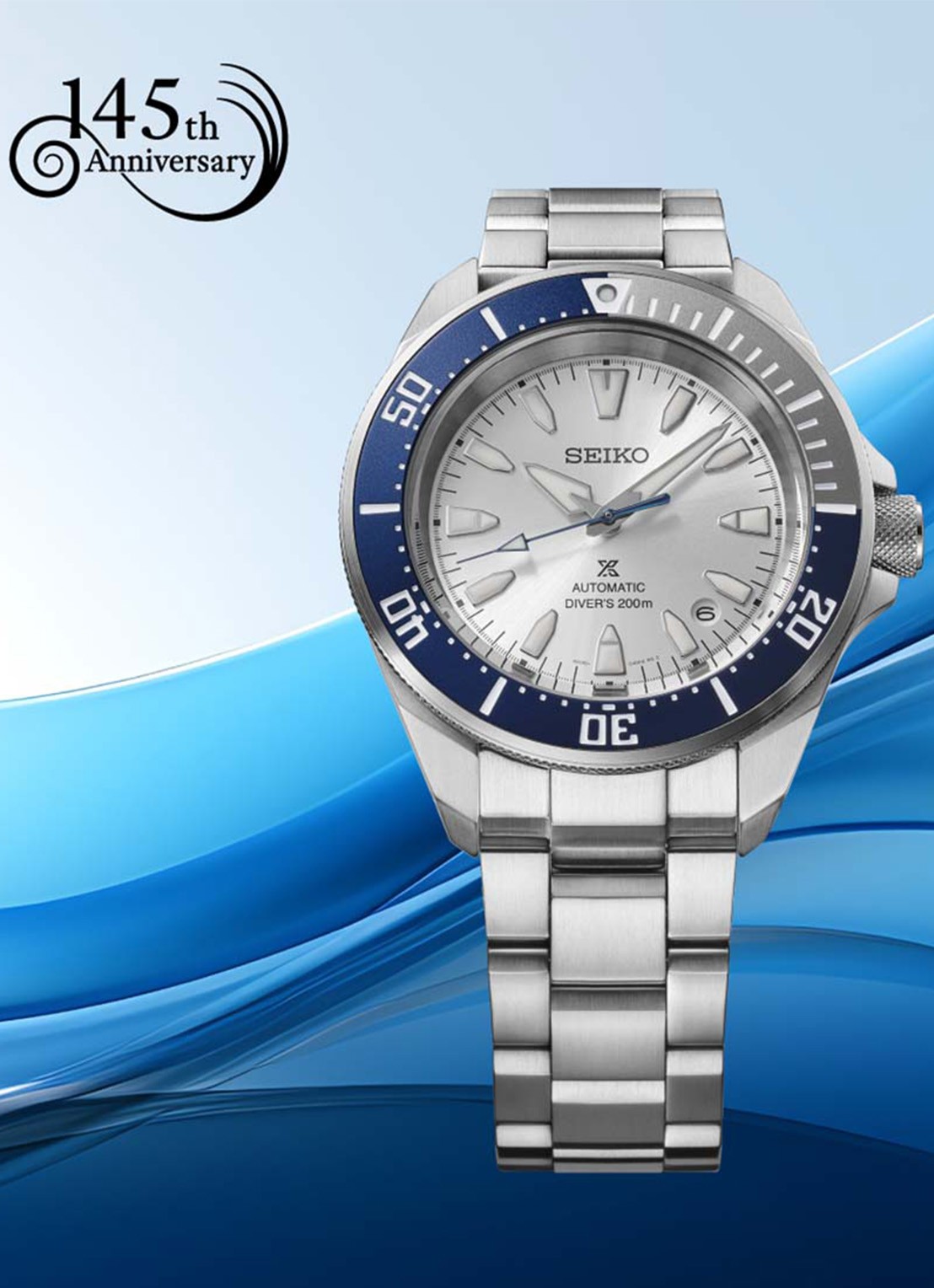 Seiko Prospex Sea 145th Anniversary horloge HBB001K1 - Limited Edition - detail 4 zilver