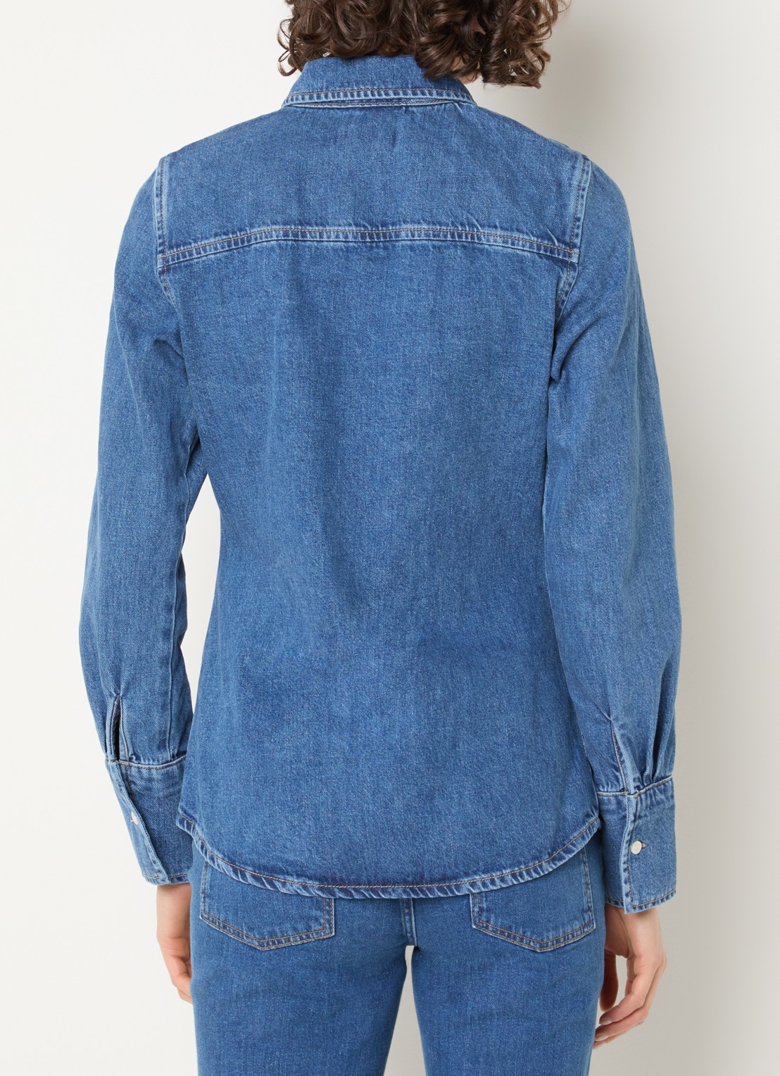 Selected Agathe blouse van denim - achterkant 4 indigo