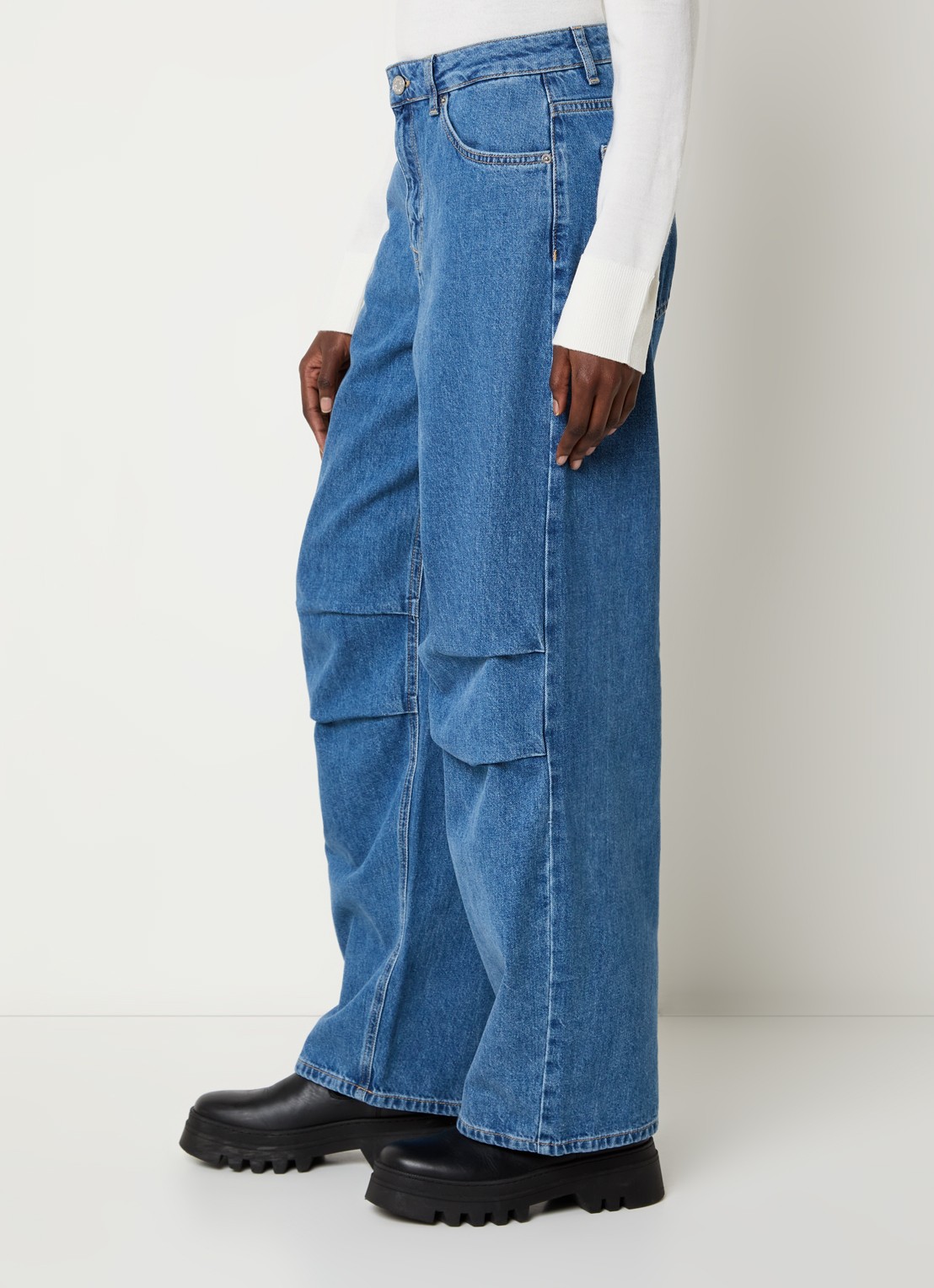 Selected Agathe high waisted loose fit jeans met medium wassing - detail 5 indigo