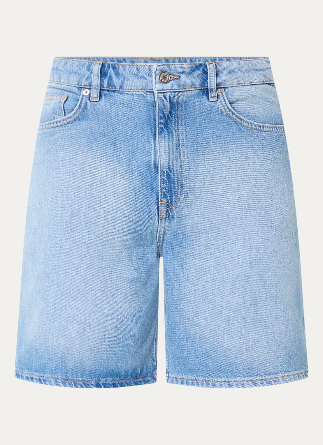 Selected Alex loose fit jeans met steekzakken - voorkant 2 indigo