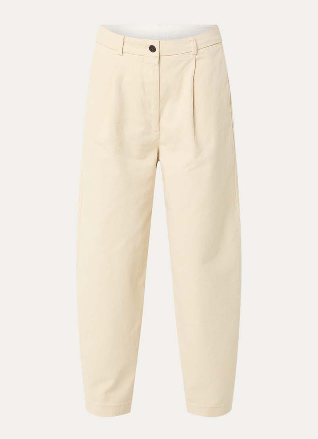 Selected Alma mid waist tapered fit broek met steekzakken - voorkant creme