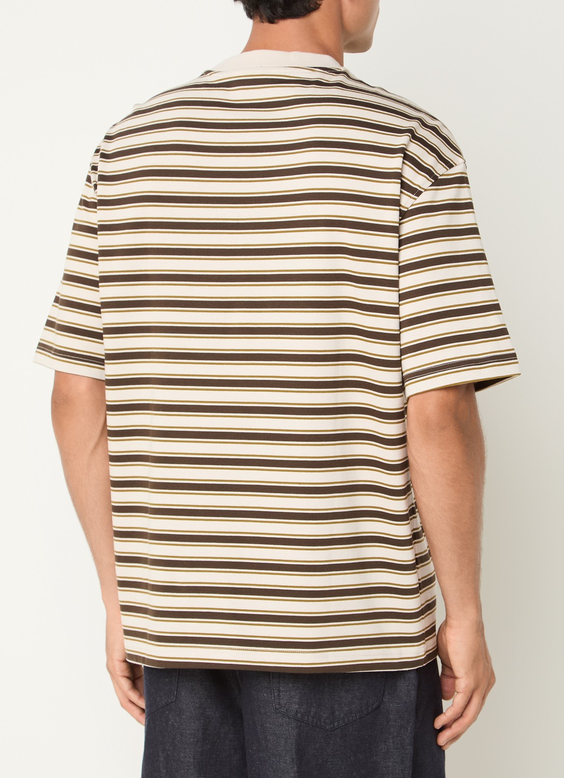 Selected Aspen T-shirt met streepprint - achterkant zand