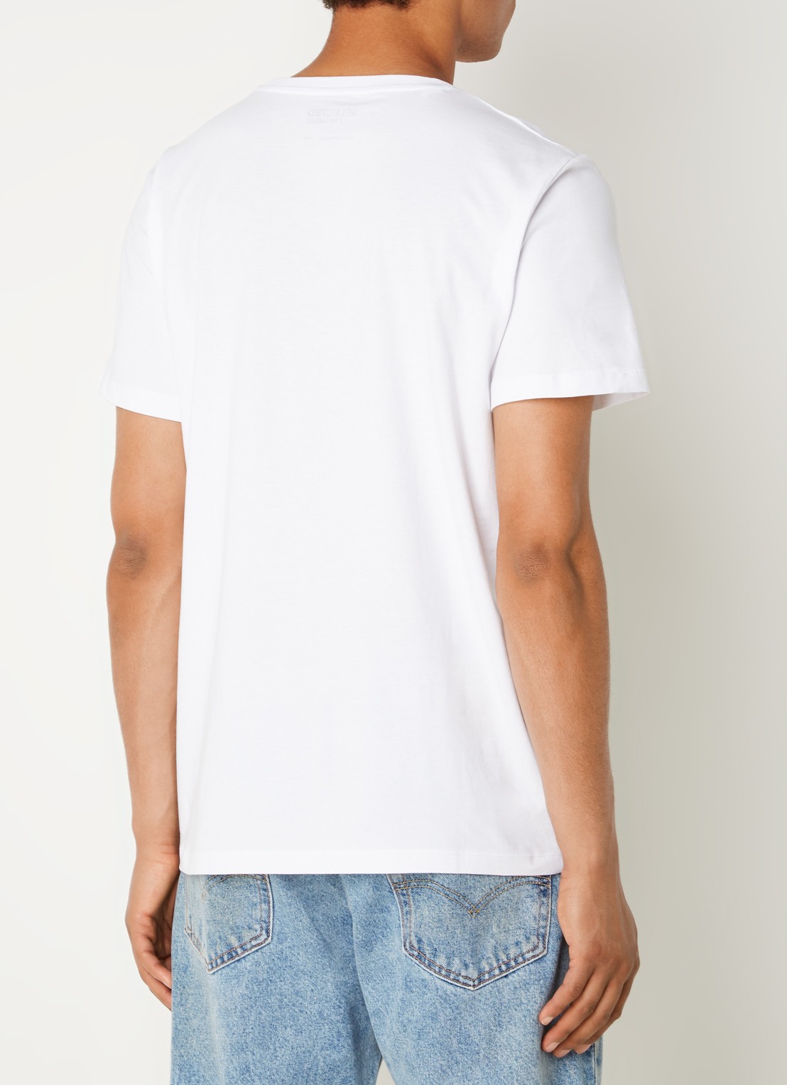 Selected Aspen T-shirt van  katoen - achterkant 2 wit