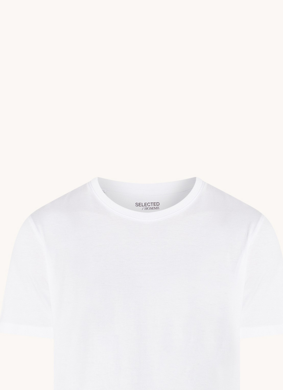 Selected Aspen T-shirt van  katoen - voorkant 3 wit