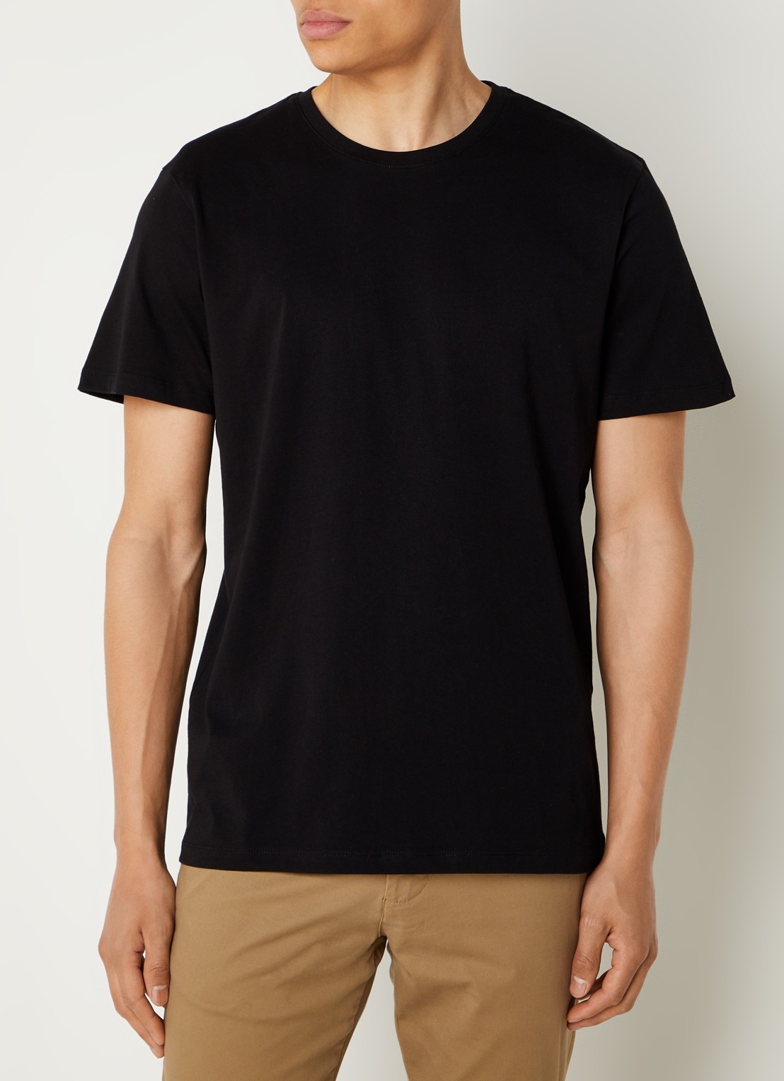 Selected Aspen T-shirt van  katoen - detail 2 zwart