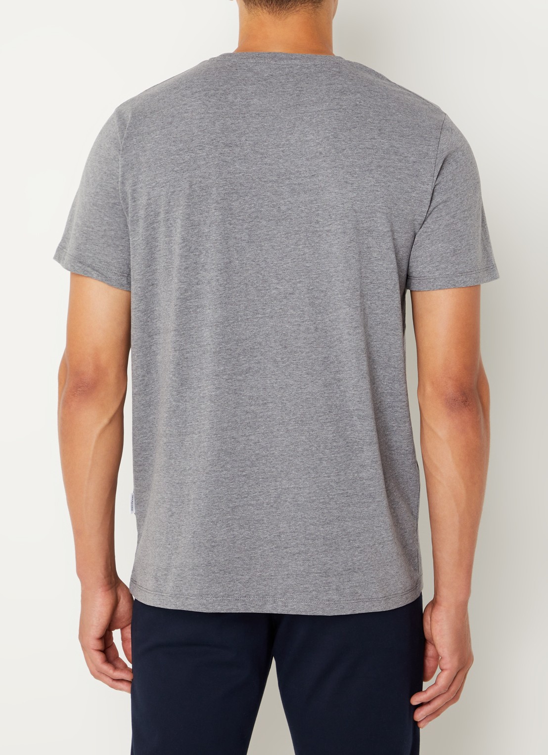 Selected Aspen T-shirt van  katoen - achterkant 4 grijsmele