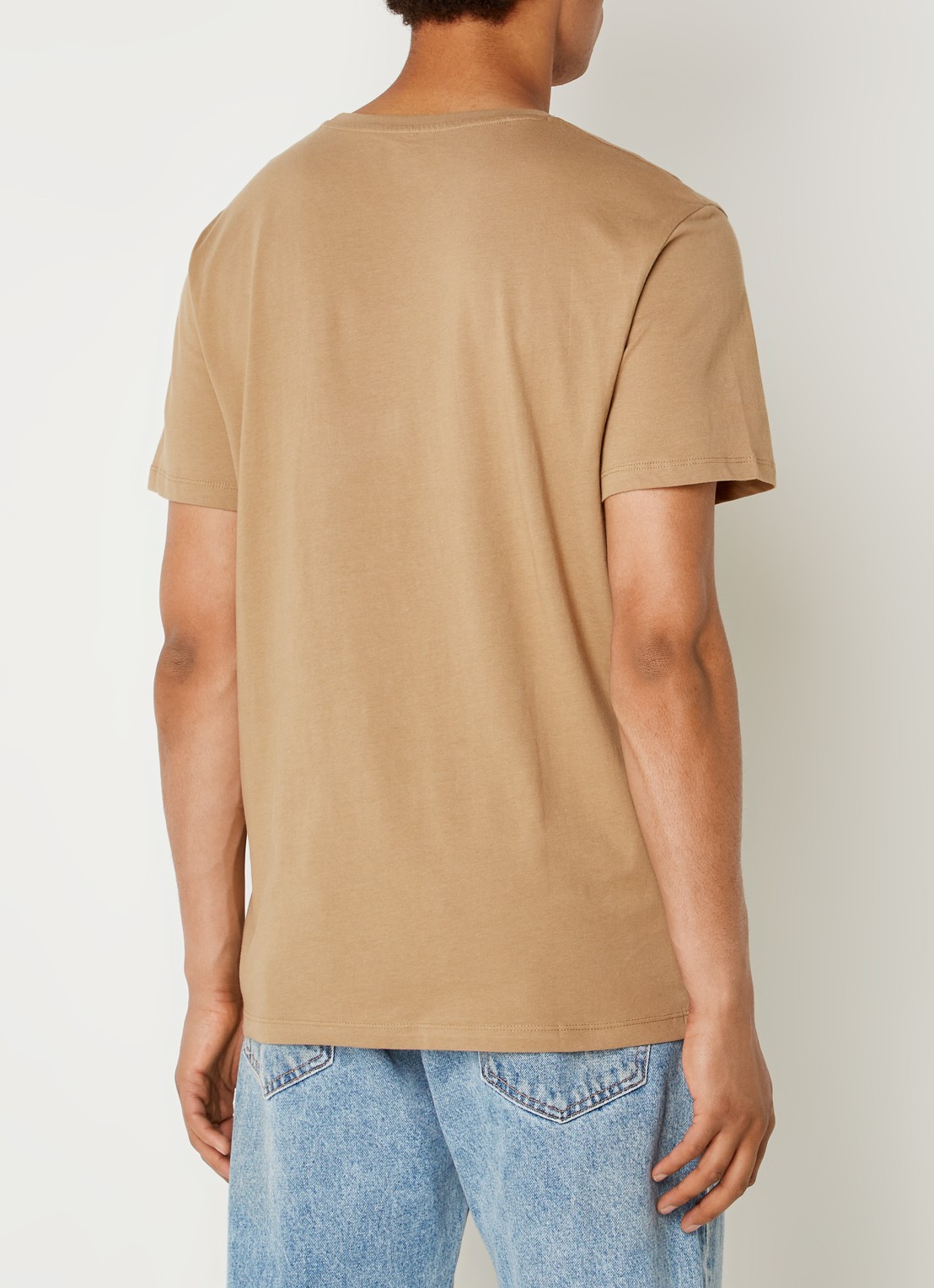 Selected Aspen T-shirt van  katoen - achterkant camel