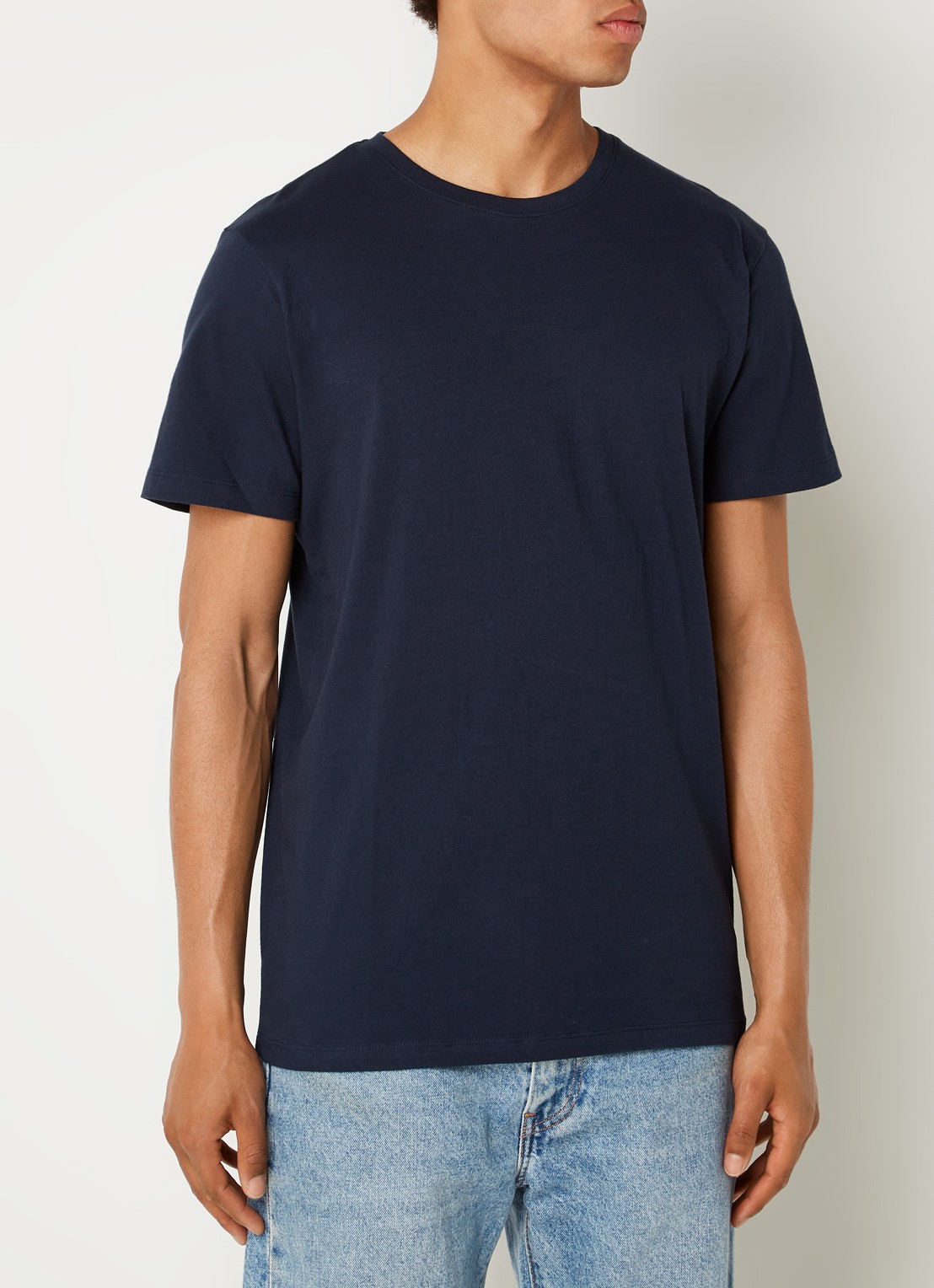 Selected Aspen T-shirt van  katoen - detail 2 donkerblauw
