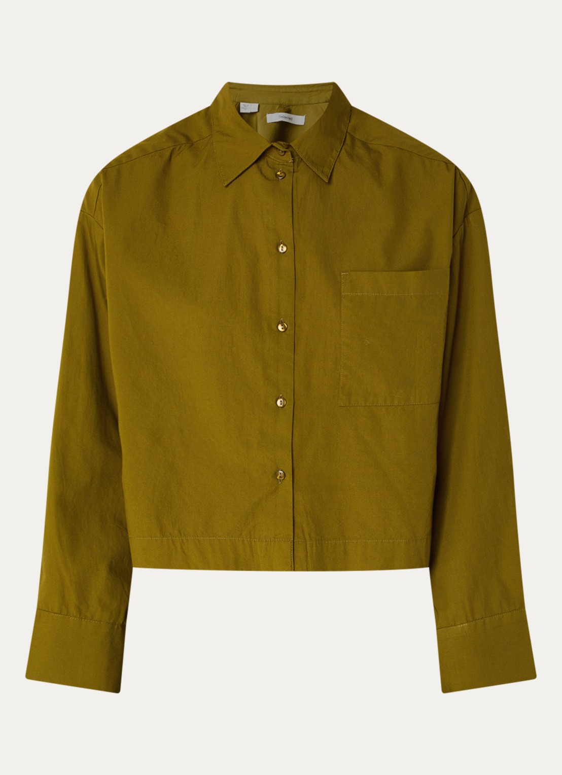 Selected Astha blouse met borstzak - voorkant mosgroen