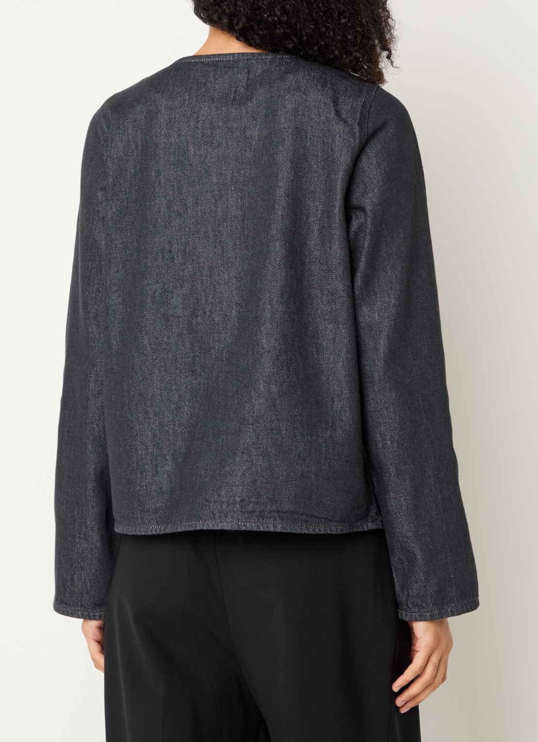 Selected Baria tuniek van denim met ronde hals - achterkant 3 indigo