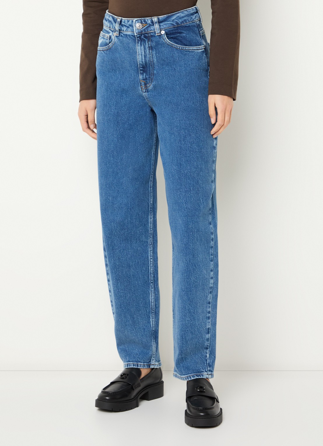 Selected Bea-kori high waist tapered jeans met medium wassing - detail 4 jeans