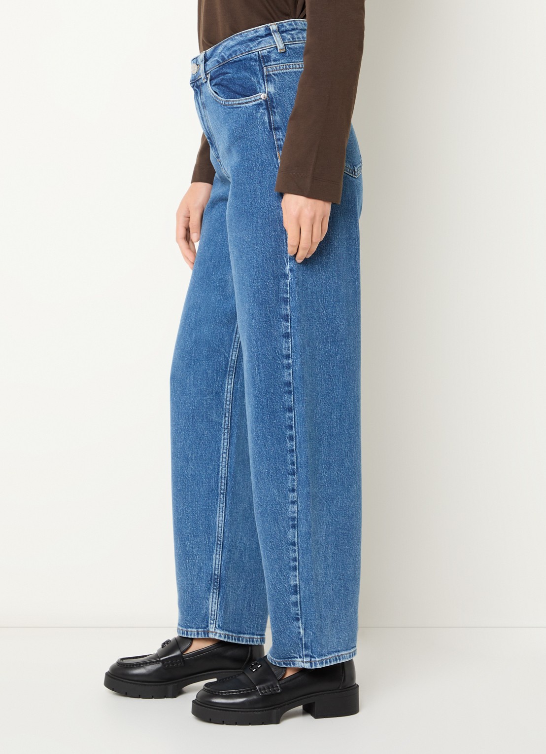 Selected Bea-kori high waist tapered jeans met medium wassing - detail 5 jeans