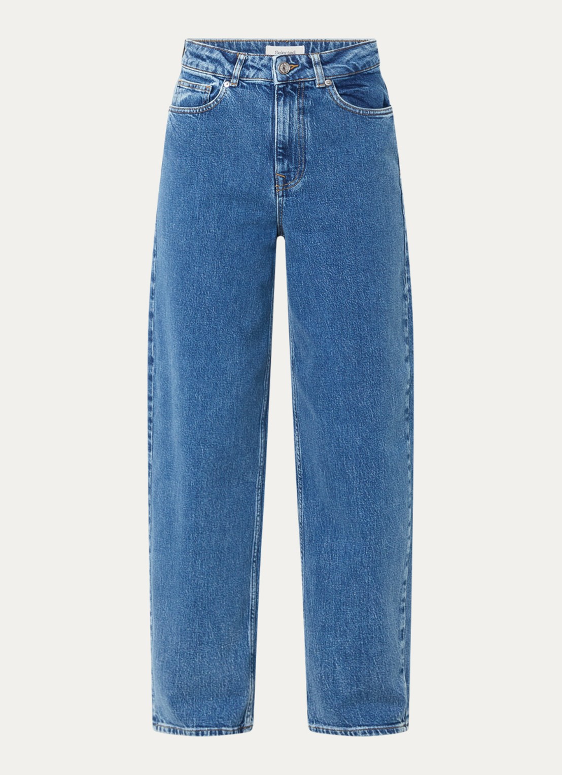 Selected Bea-kori high waist tapered jeans met medium wassing - voorkant 2 jeans