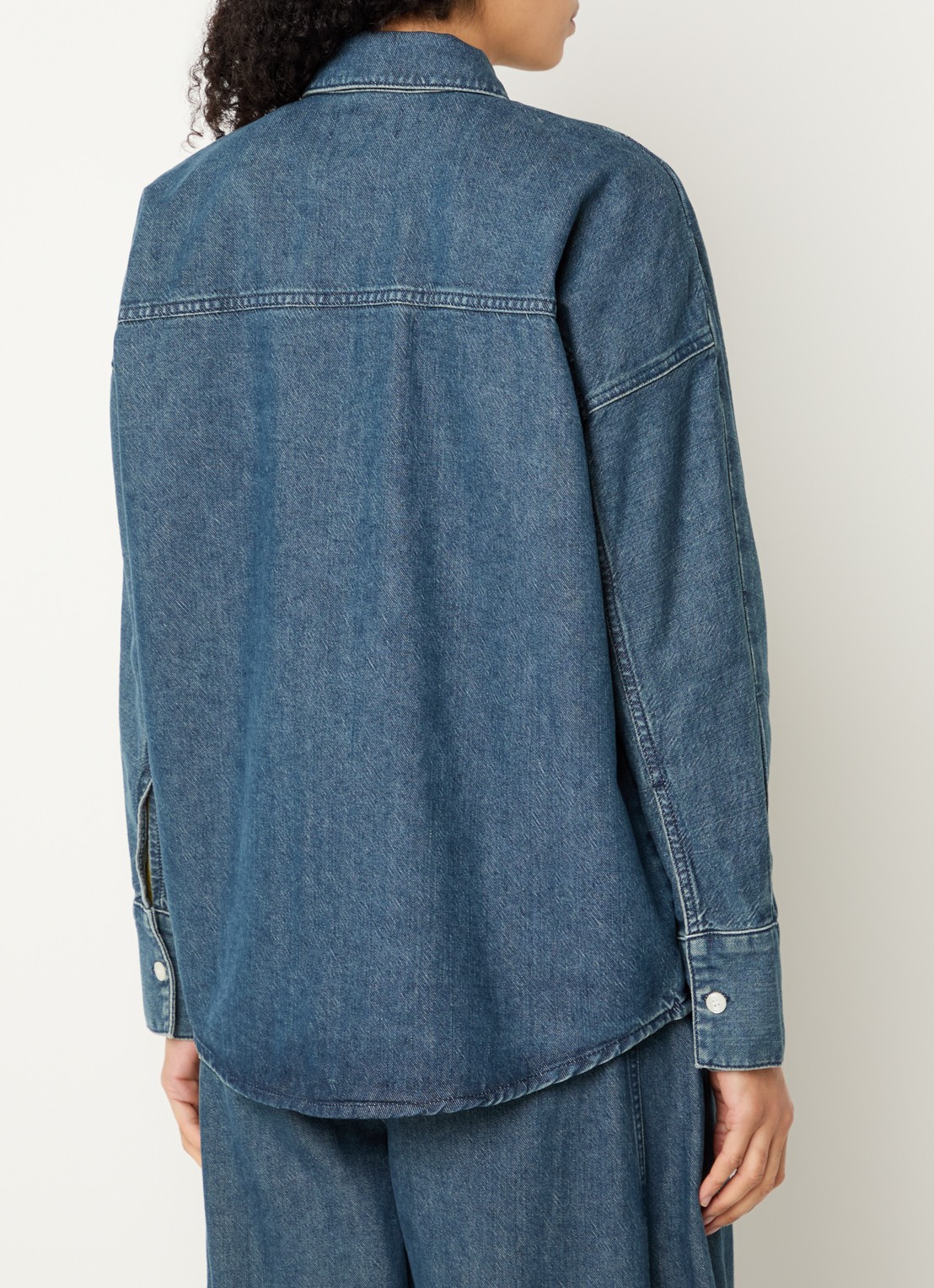 Selected Bella spijkerblouse met kraag - achterkant 2 indigo